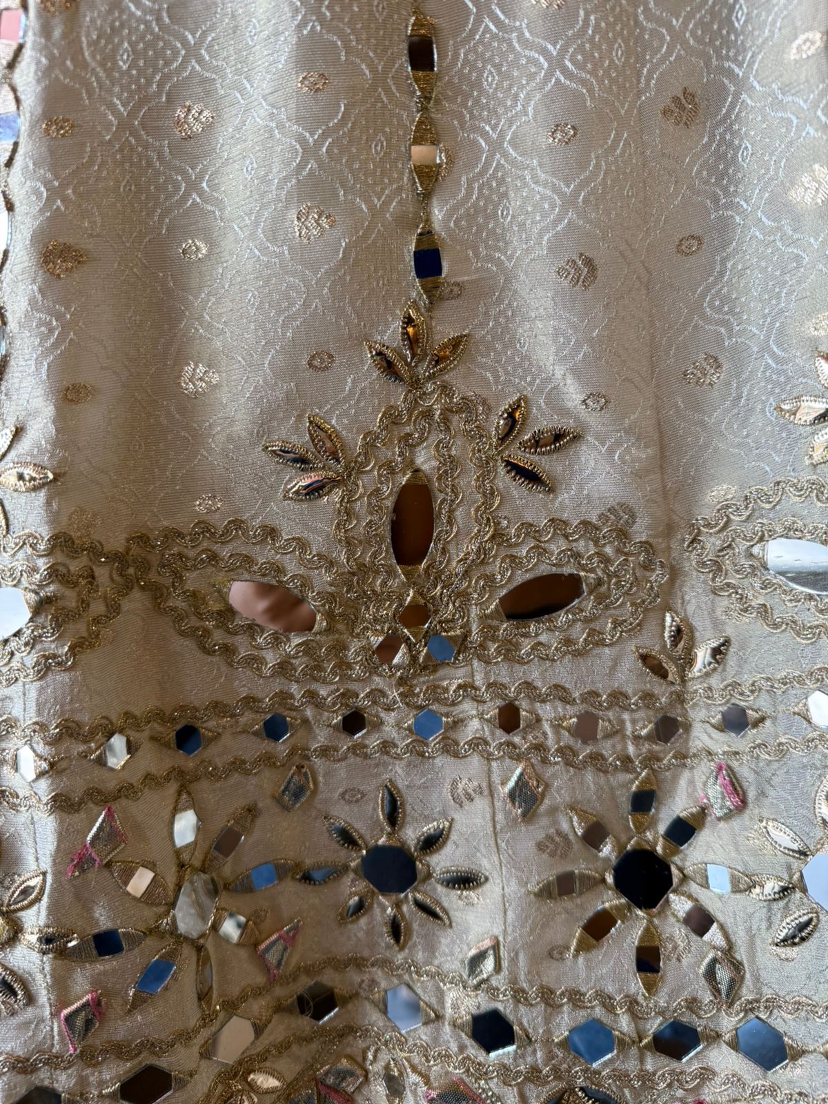 Pure shimmer Woven tissue Stitched Anarkali
