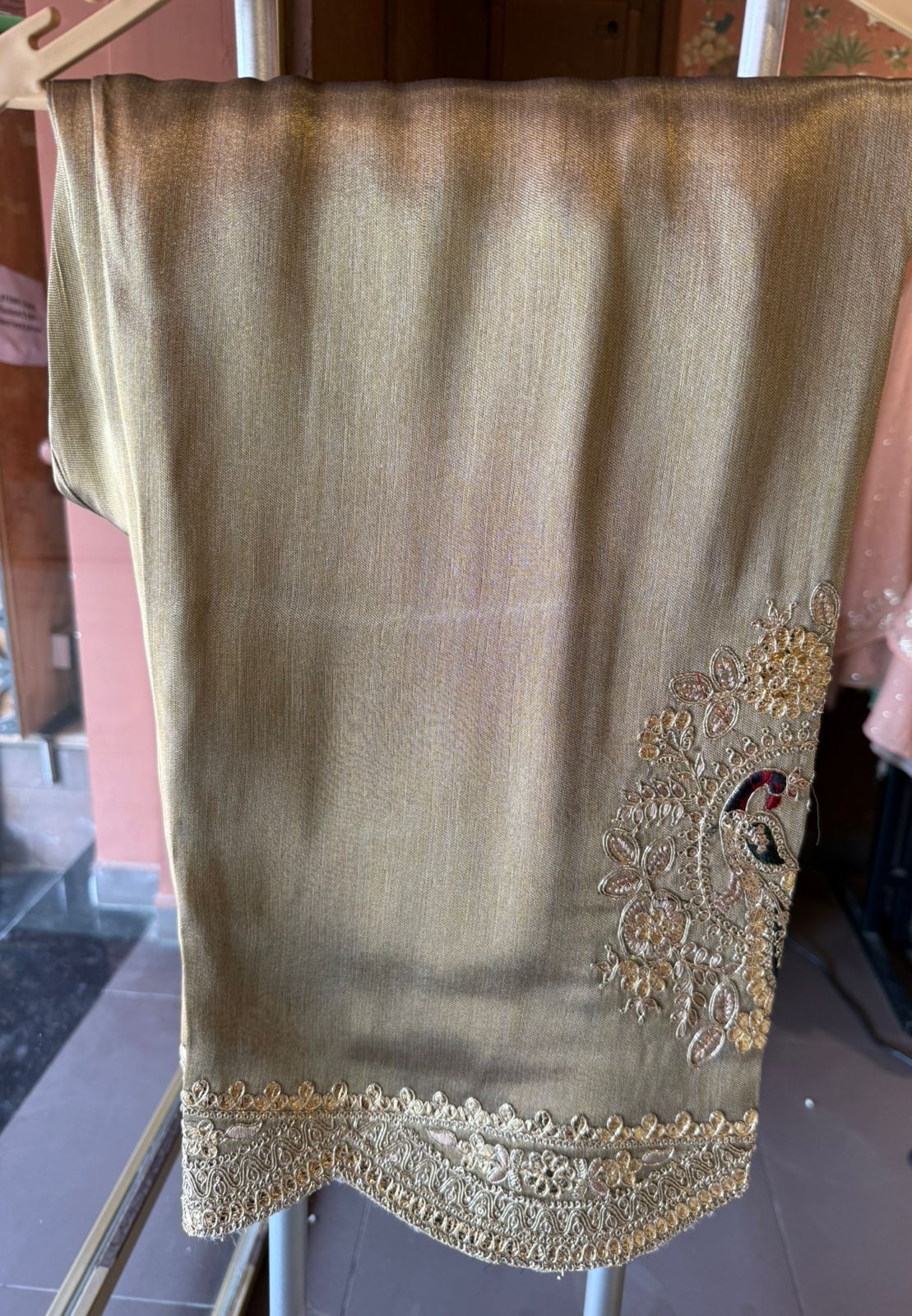 Royal Embroidered Kurta with Potli Bag