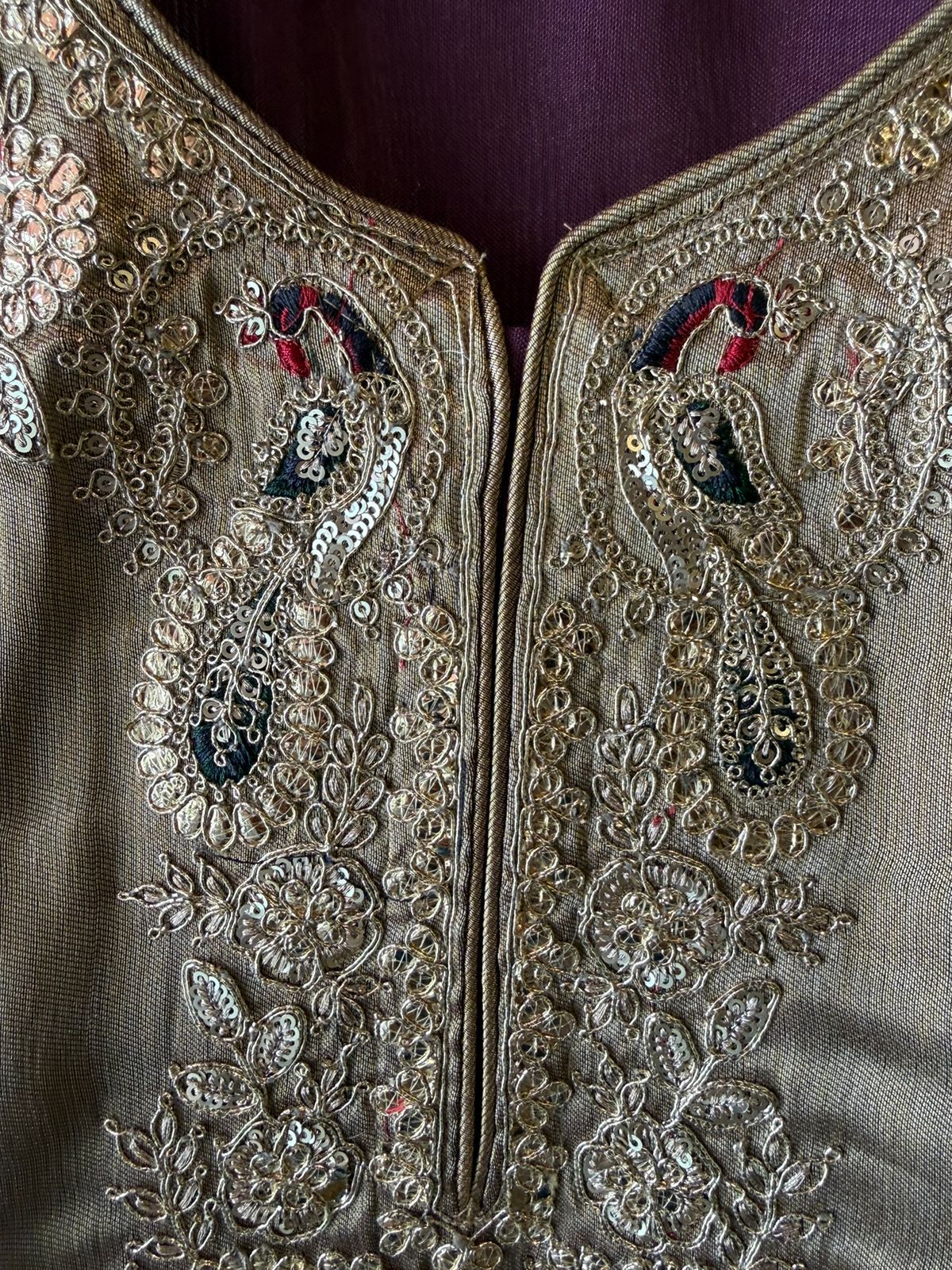 Royal Embroidered Kurta with Potli Bag