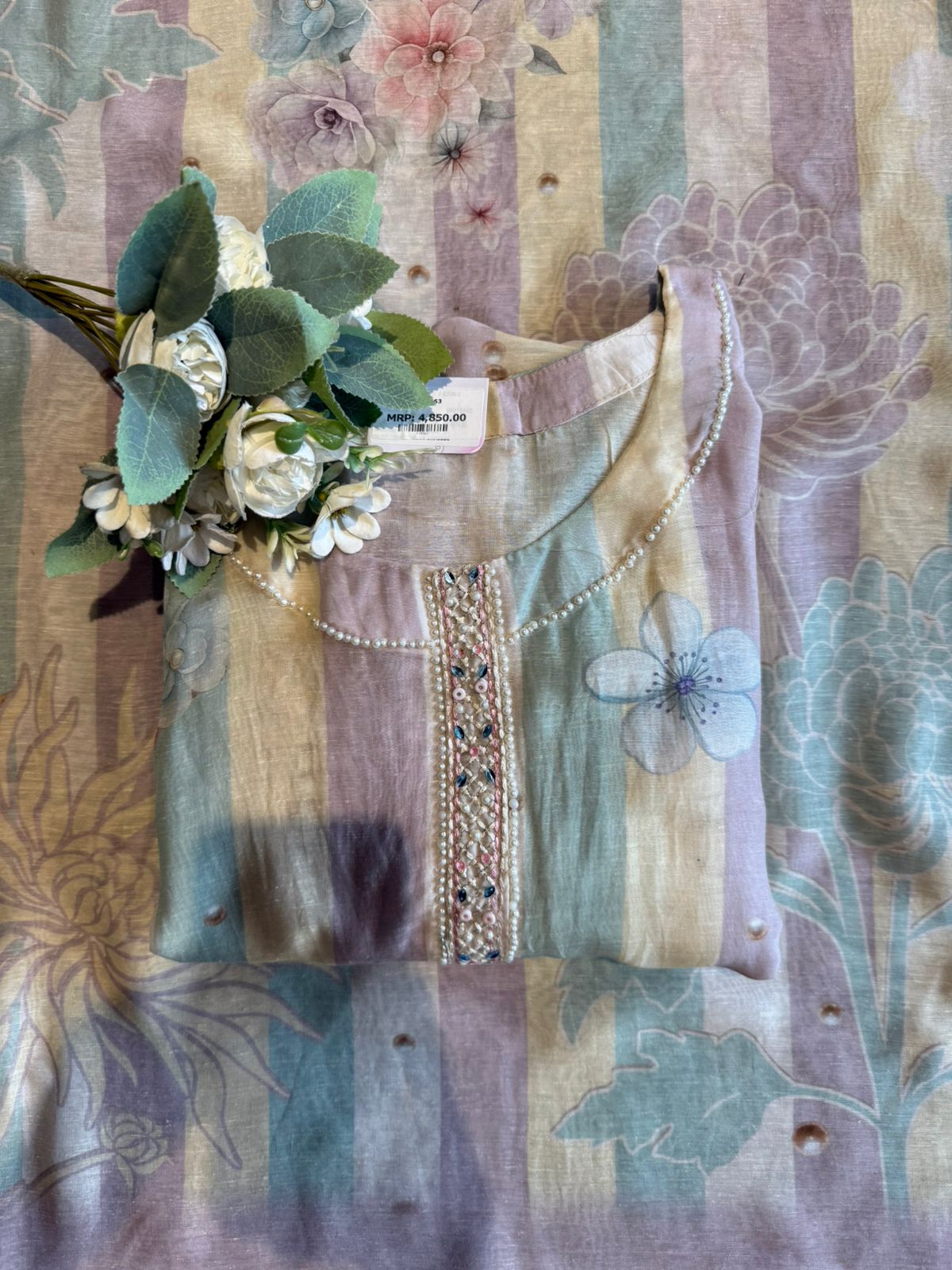 Pastel Striped Multi coloured kurta set