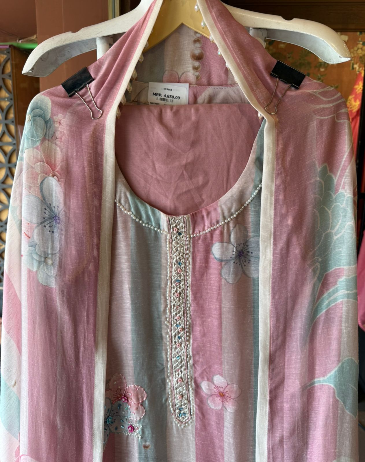 Pastel Striped Multi coloured kurta set
