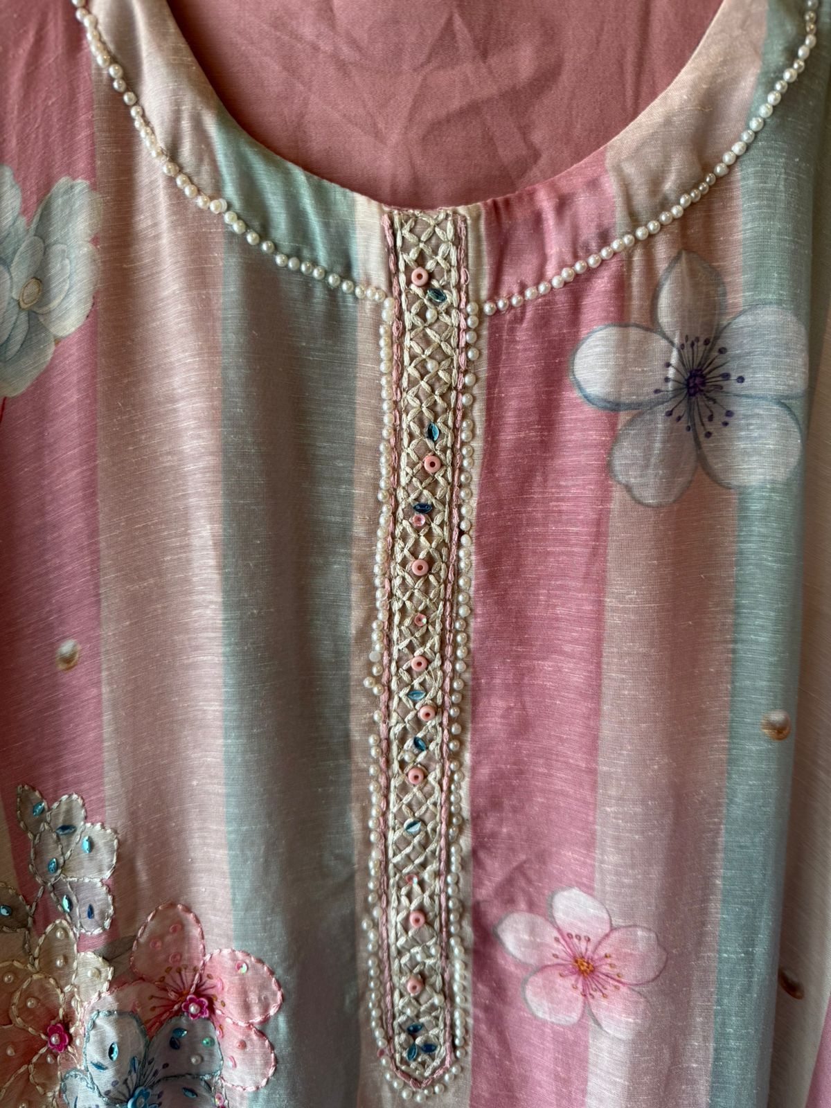 Pastel Striped Multi coloured kurta set