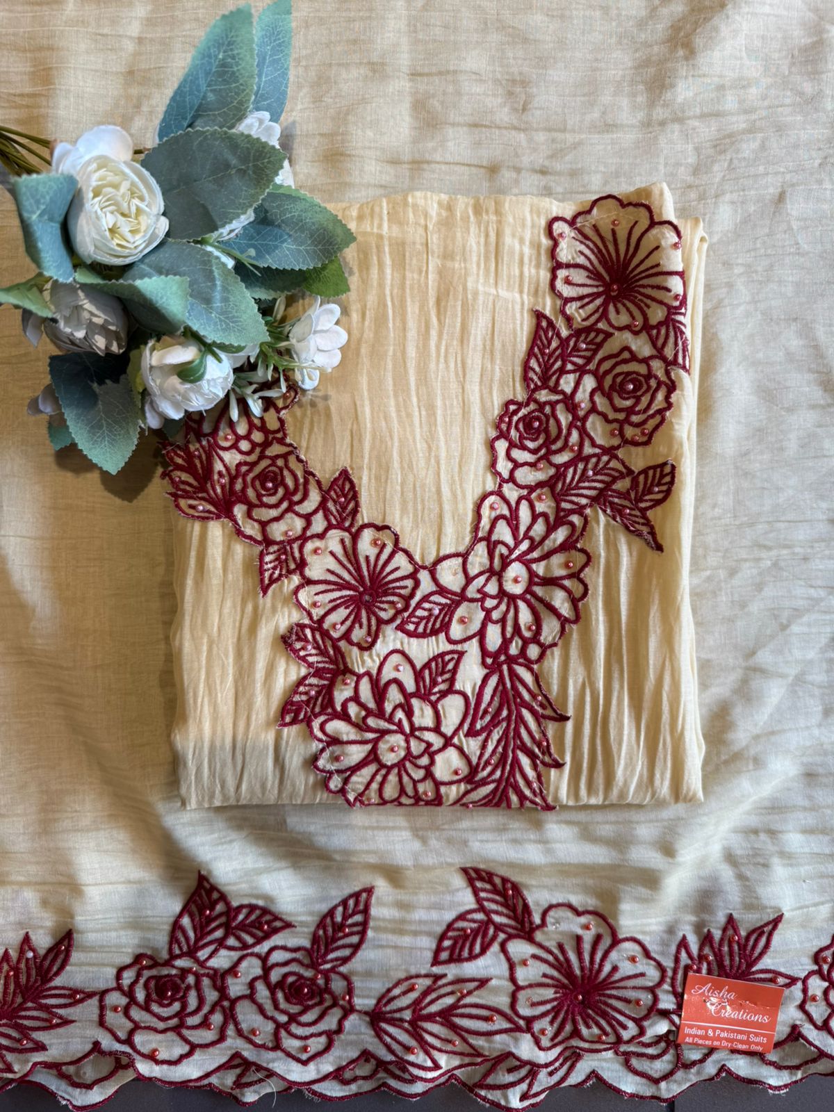 sophisticated Suit on Crushed Mul cotton