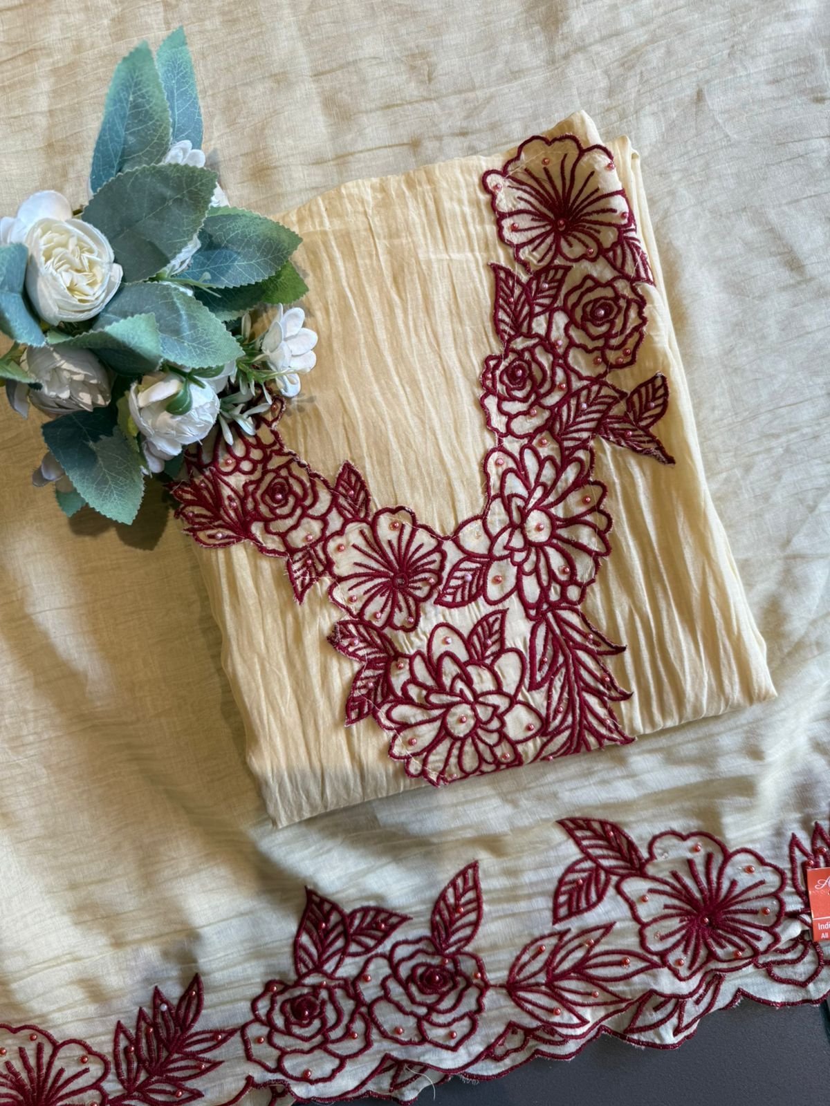 sophisticated Suit on Crushed Mul cotton