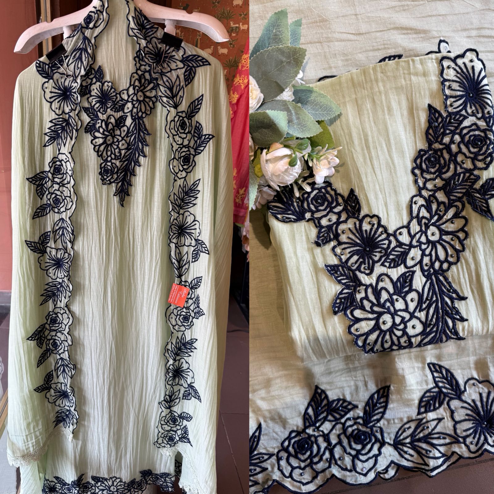 sophisticated Suit on Crushed Mul cotton
