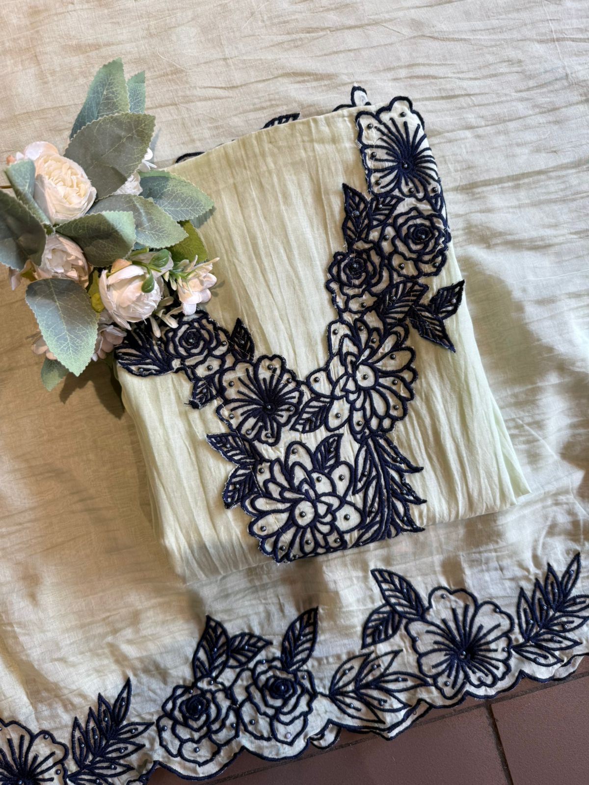 sophisticated Suit on Crushed Mul cotton