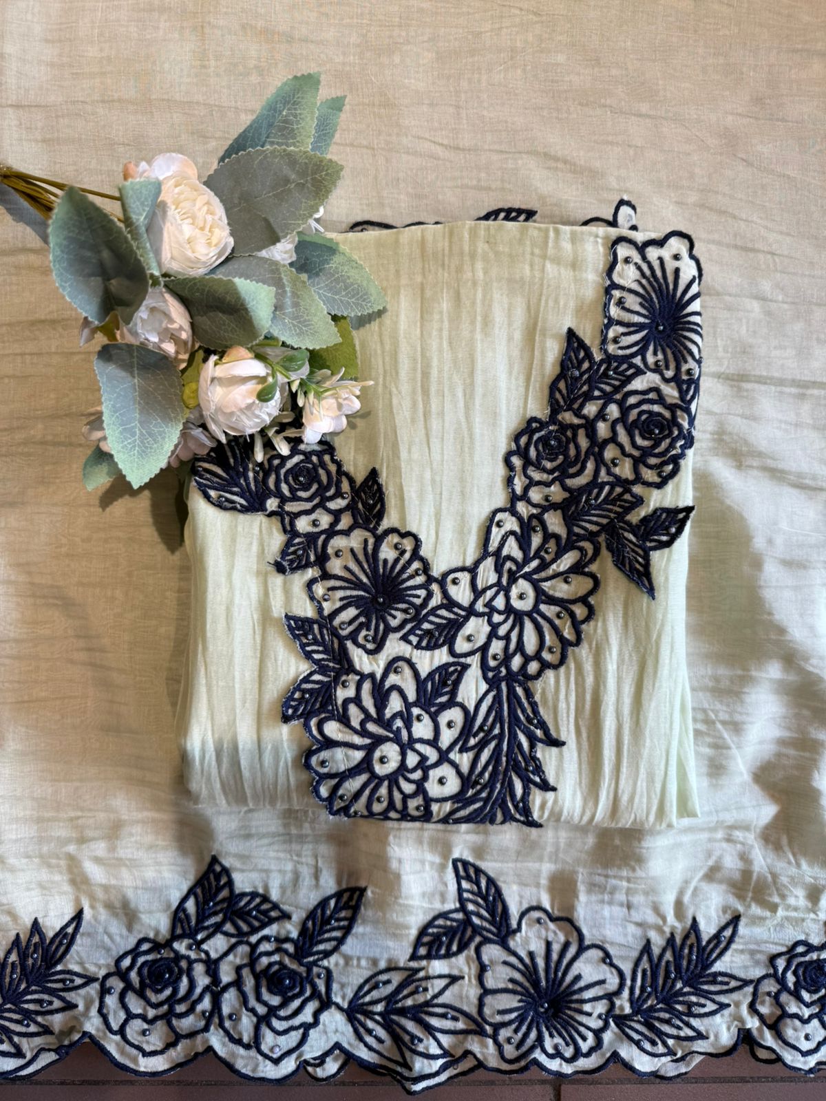 sophisticated Suit on Crushed Mul cotton