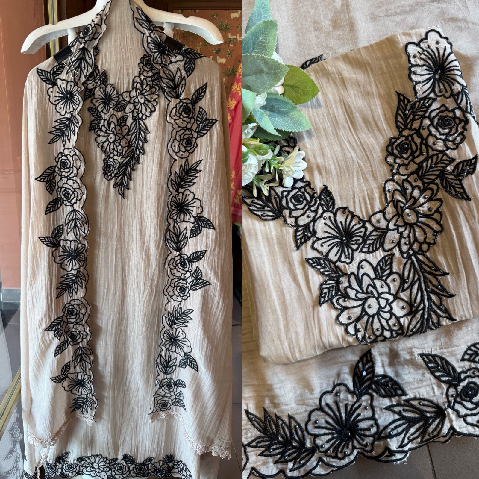 sophisticated Suit on Crushed Mul cotton