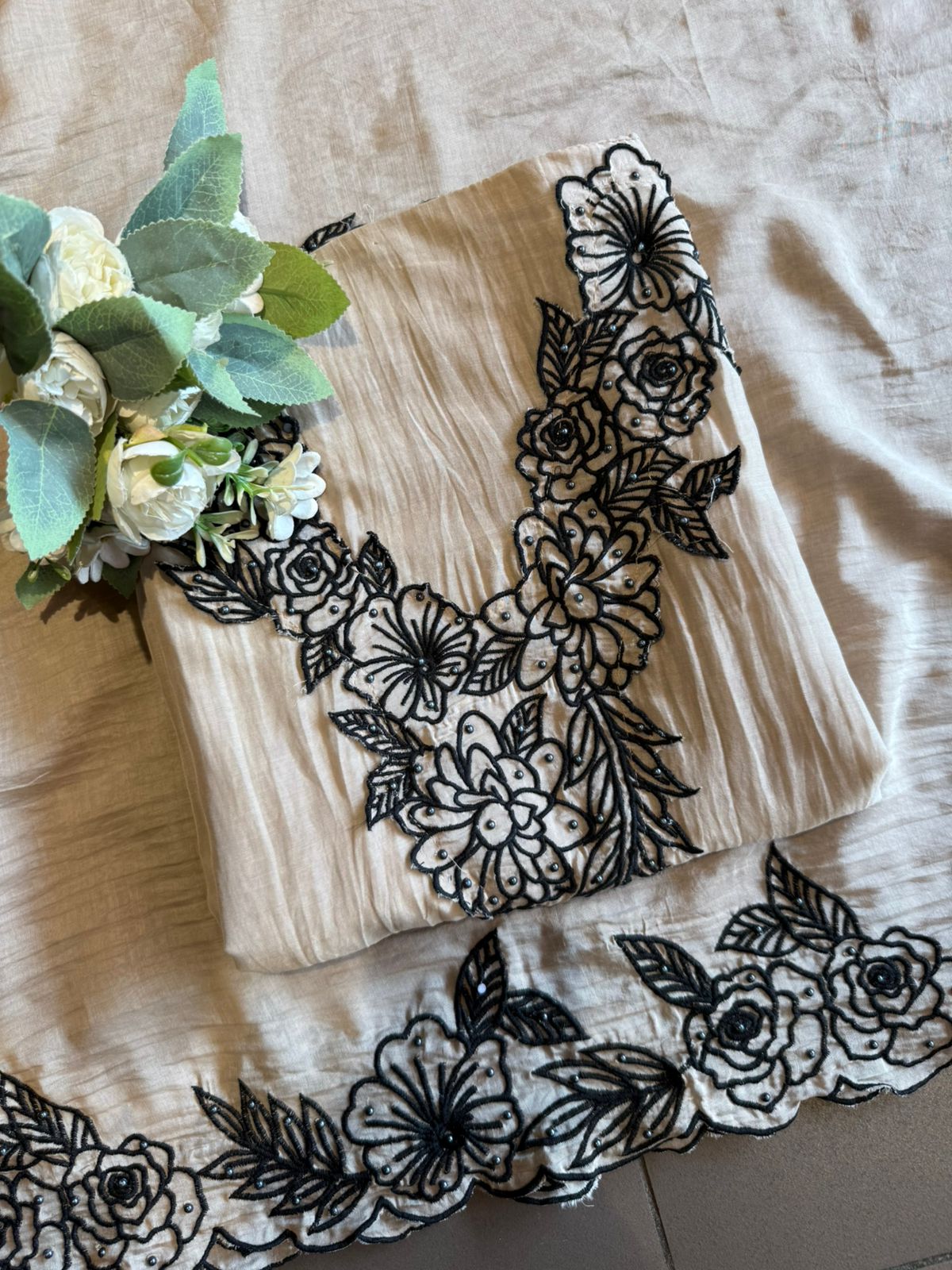 sophisticated Suit on Crushed Mul cotton