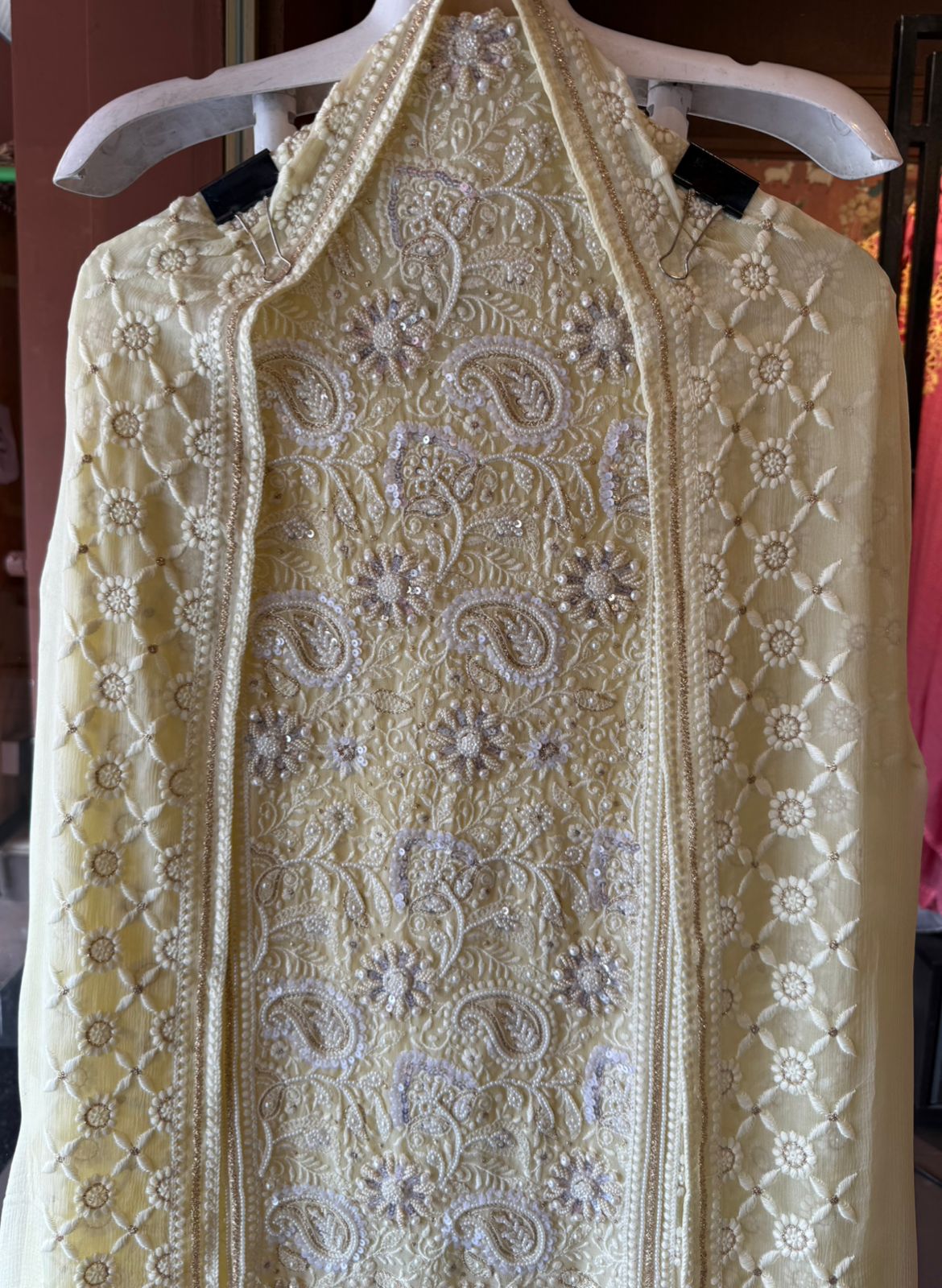 Elegant pastel Embroidered Suit