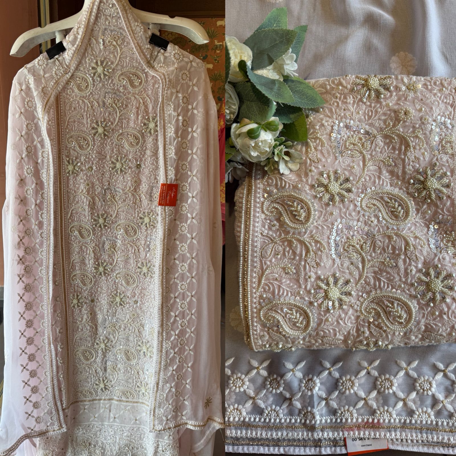 Elegant pastel Embroidered Suit