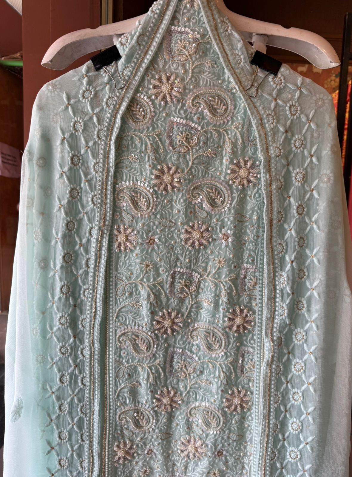 Elegant pastel Embroidered Suit