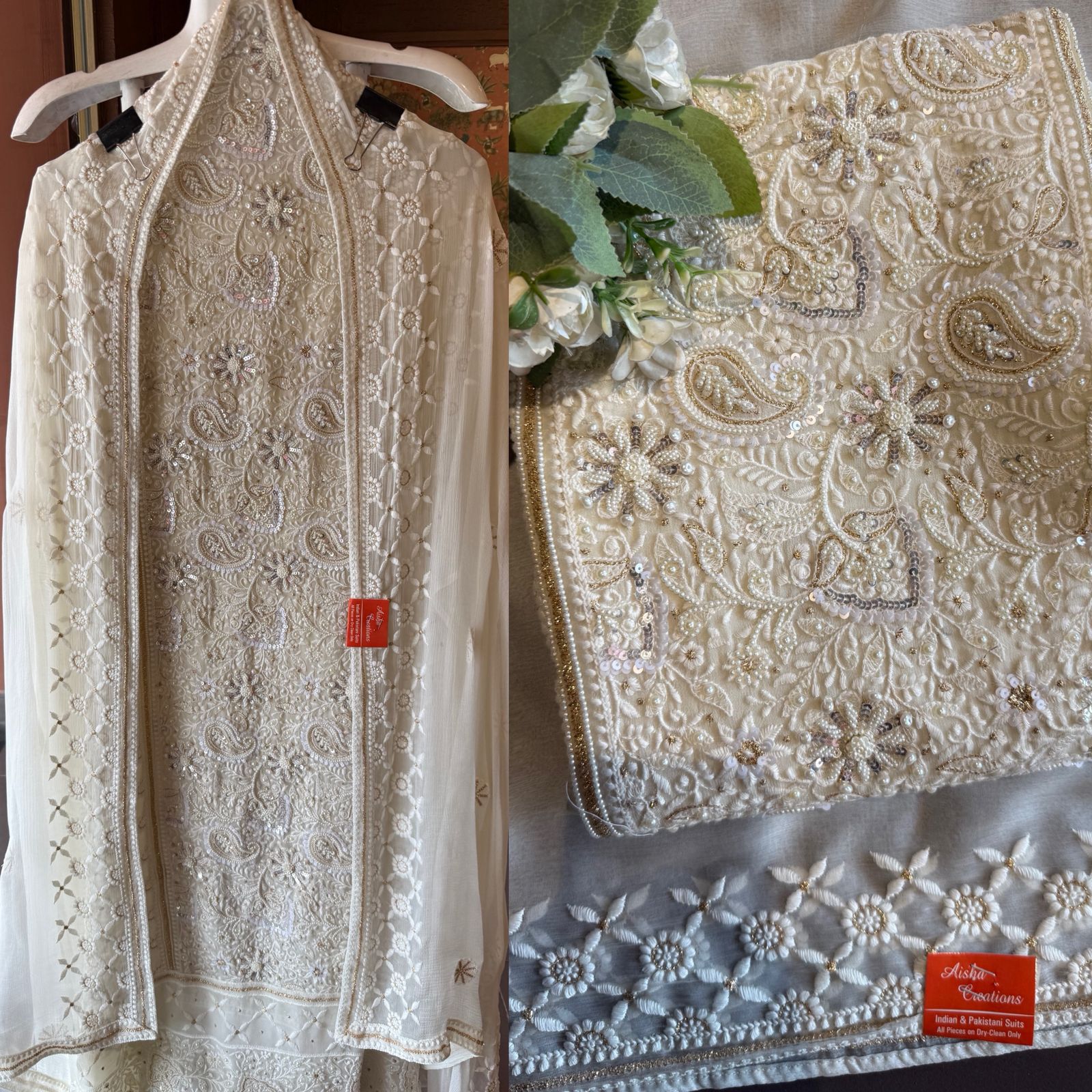 Elegant pastel Embroidered Suit