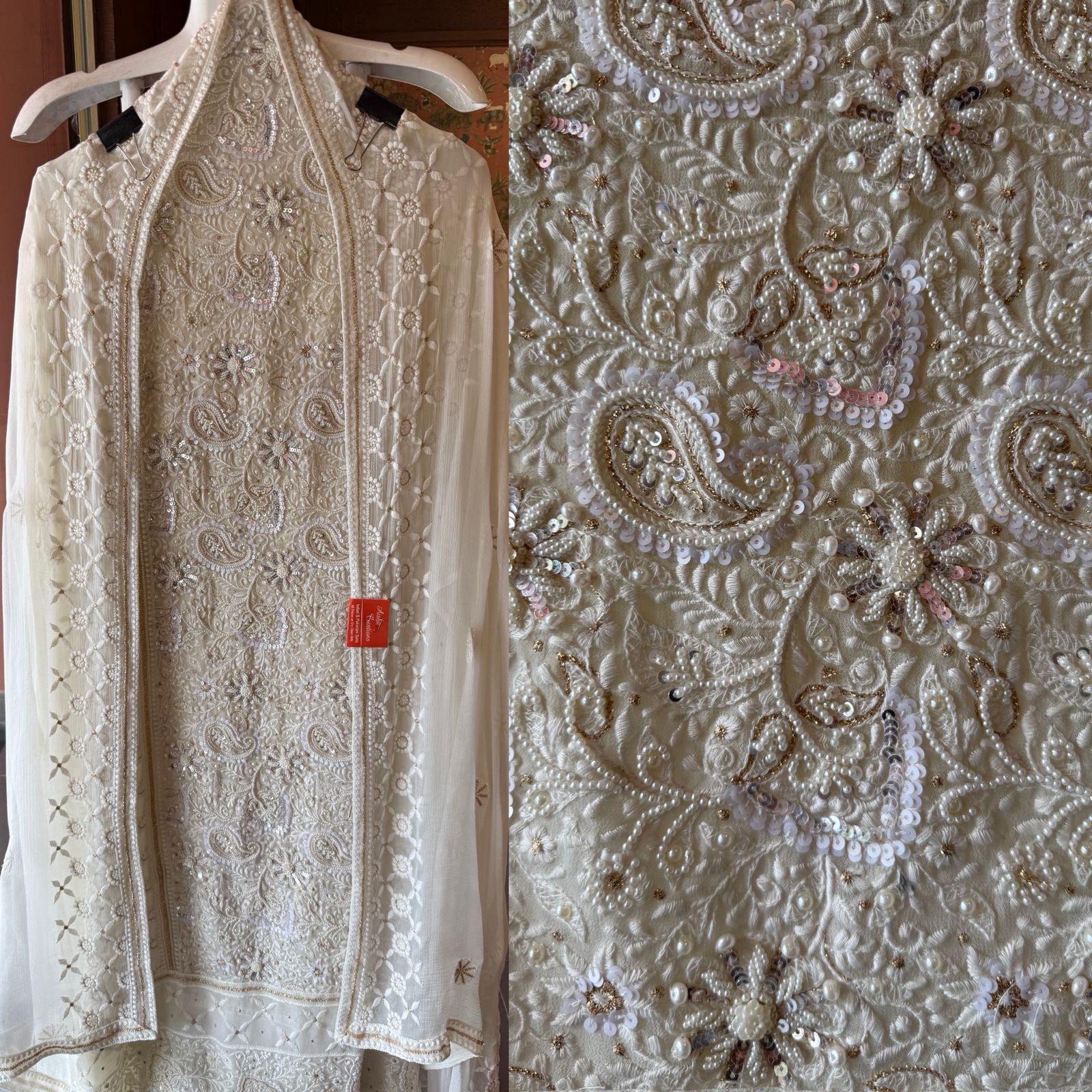 Elegant pastel Embroidered Suit