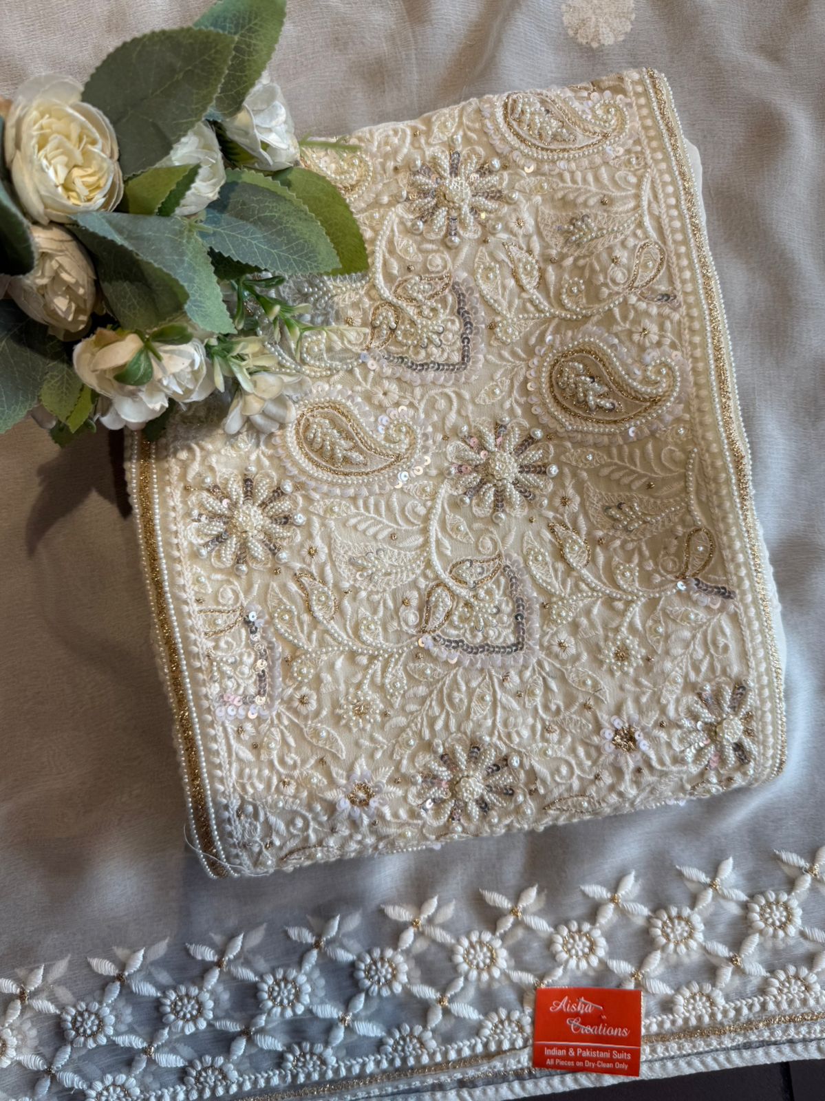 Elegant pastel Embroidered Suit