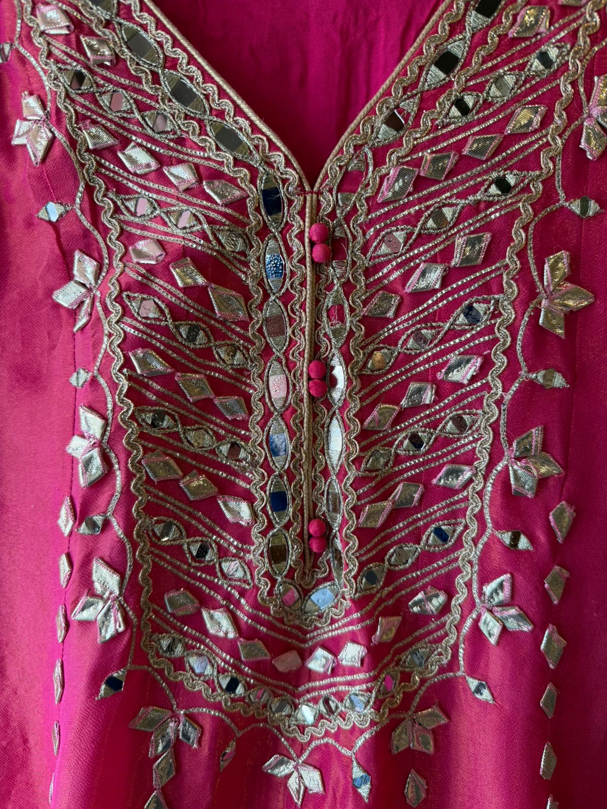Rani Pink Embroidered Anarkali Suit Set with Dupatta