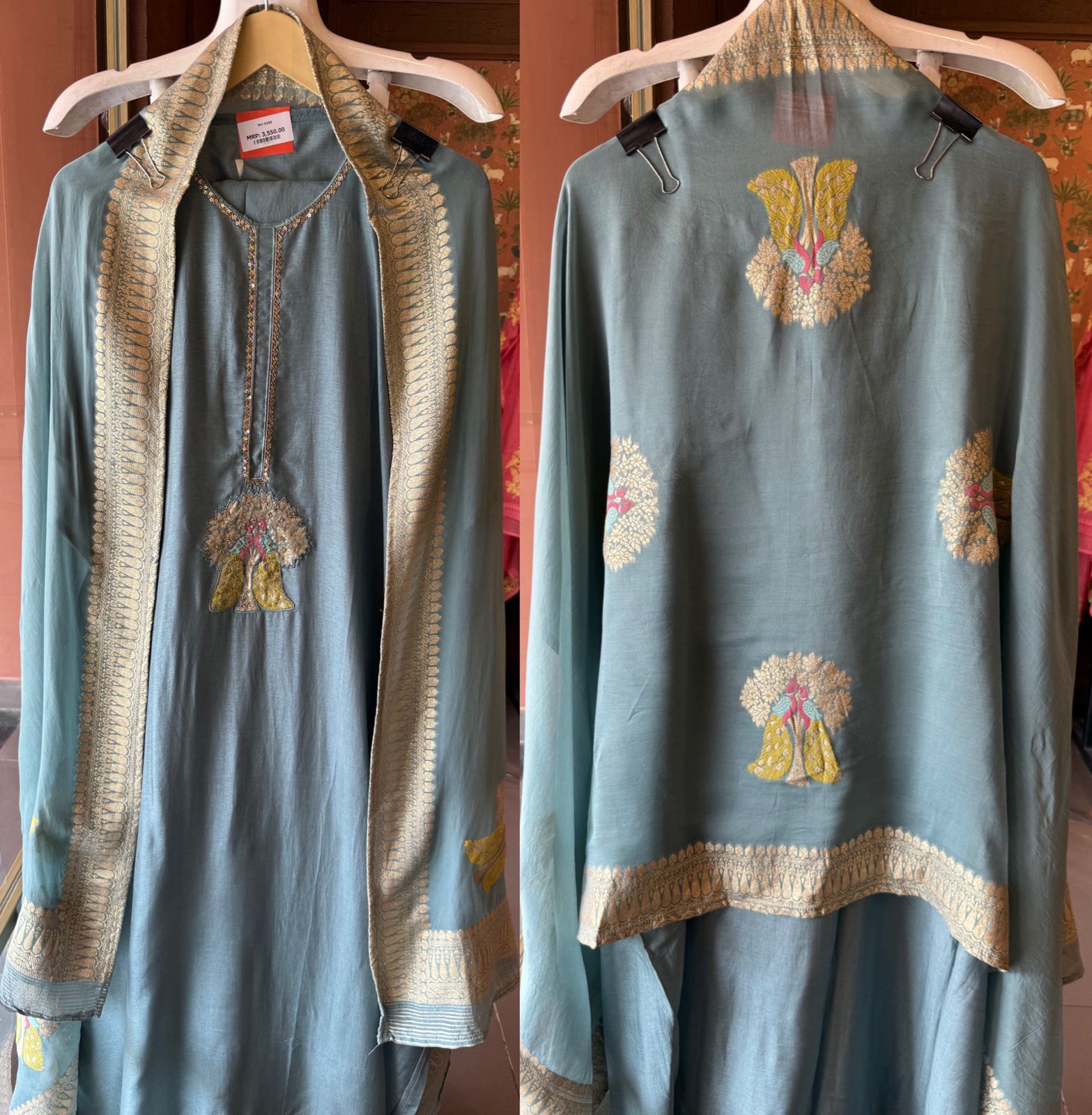 Silk with Smooth soft sheen and structured fall