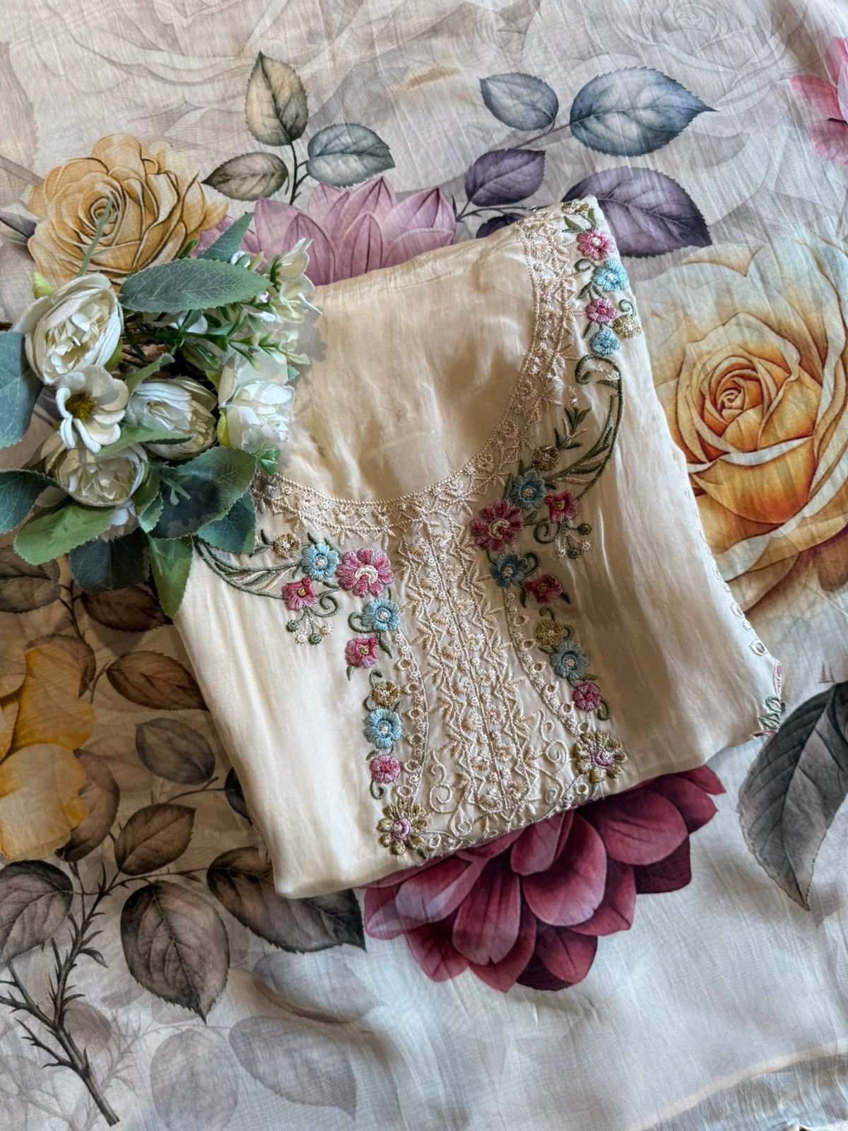 Glass organza Unstitched Shirt