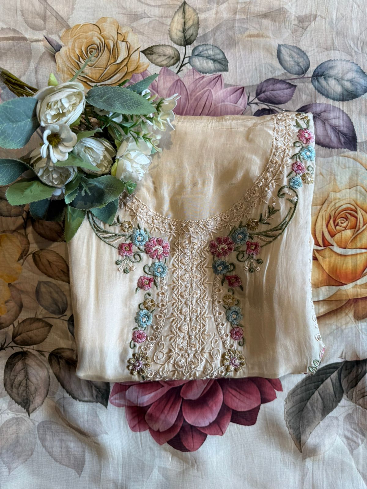 Glass organza Unstitched Shirt