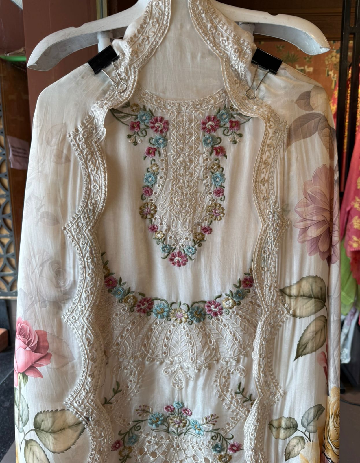 Glass organza Unstitched Shirt