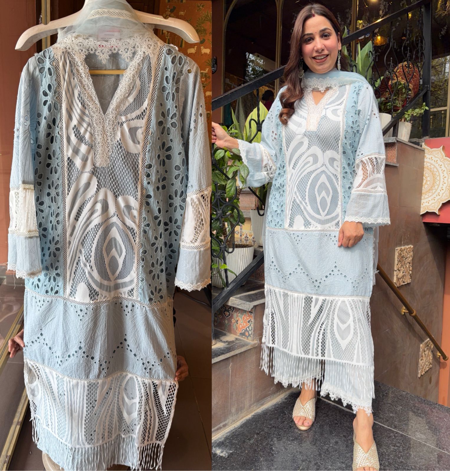 PURE HAKUBA CHICKEN PAKISTANI DESIGNER STITCHED SETS