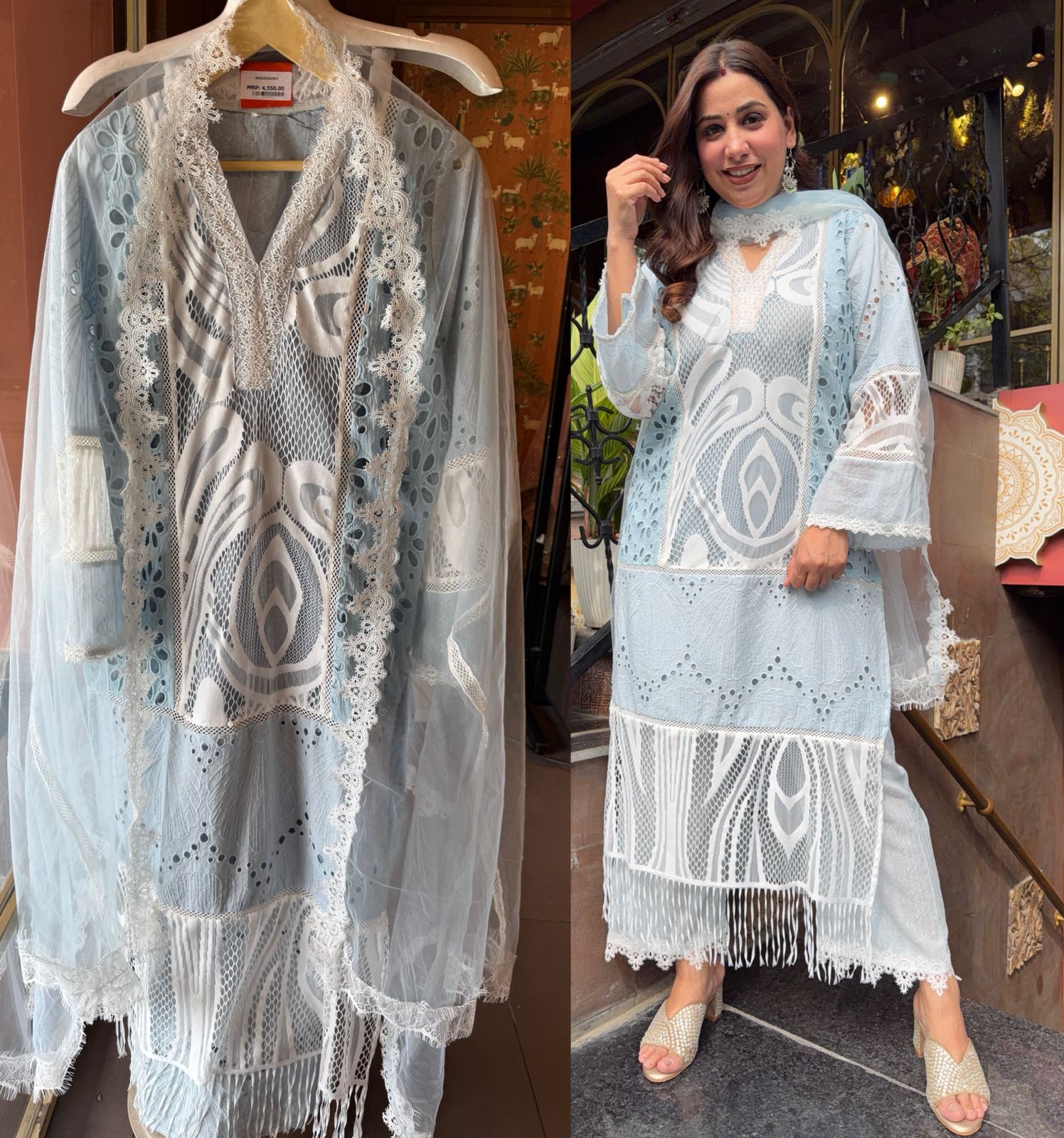 PURE HAKUBA CHICKEN PAKISTANI DESIGNER STITCHED SETS