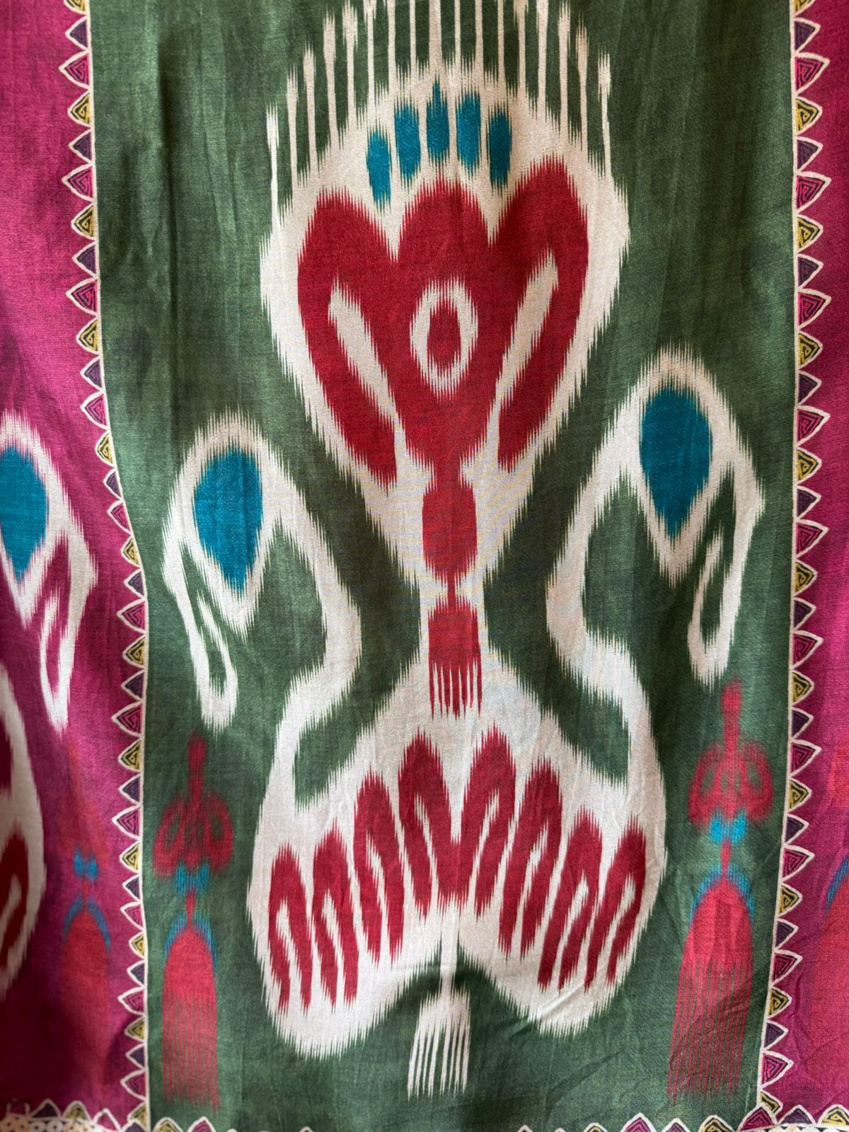 Emerald Green Ikat Printed Suit Set