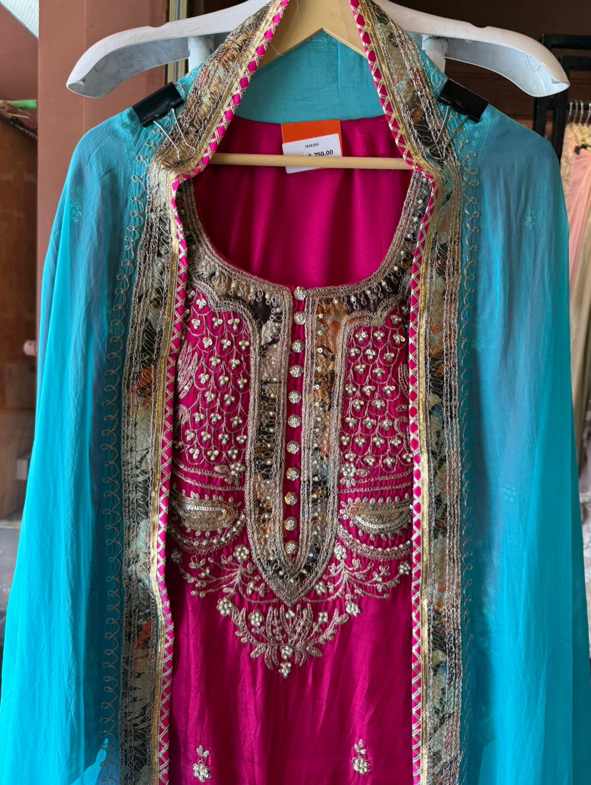 Rani Pink Handwork Kurta Set