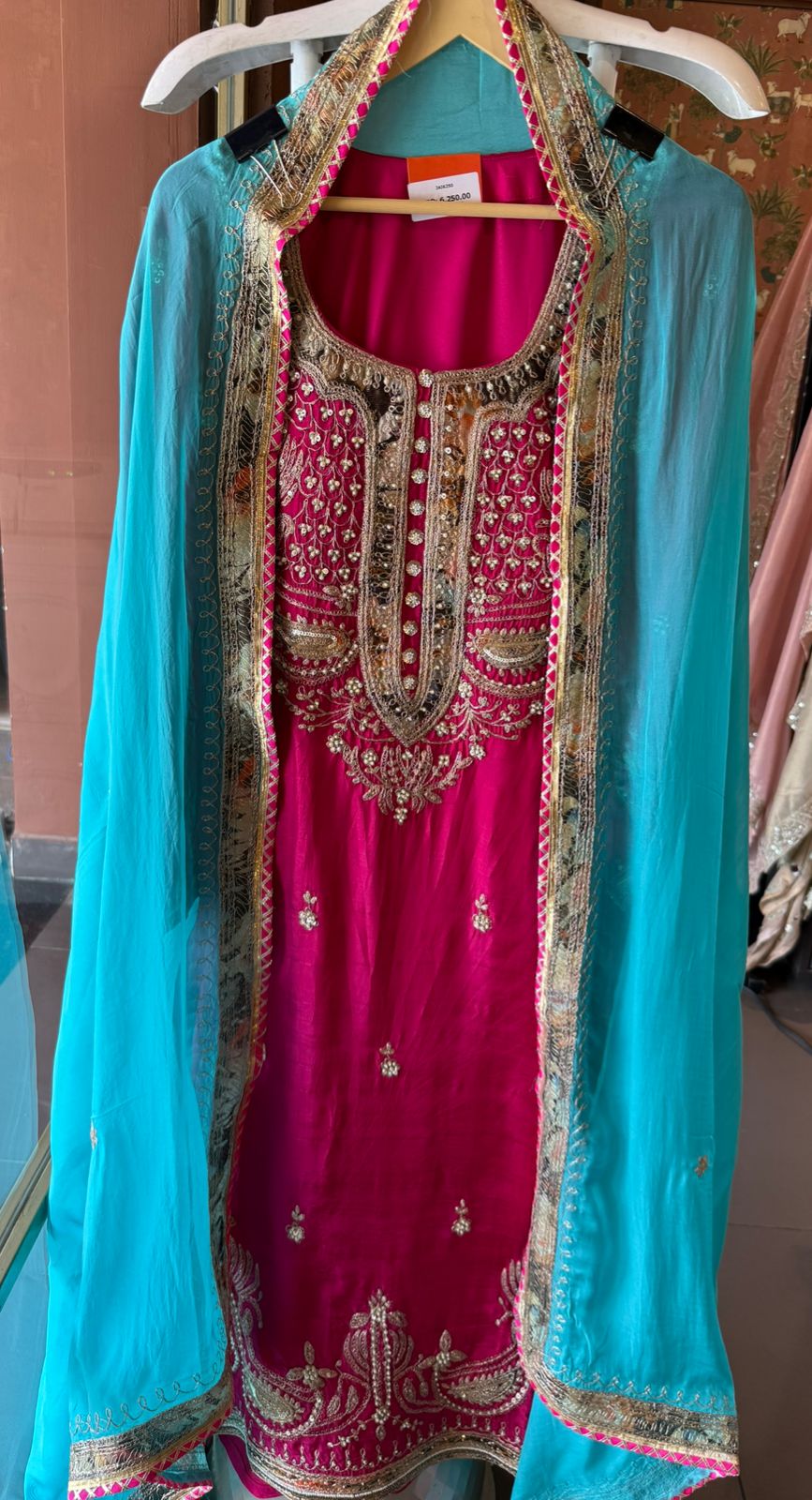 Rani Pink Handwork Kurta Set