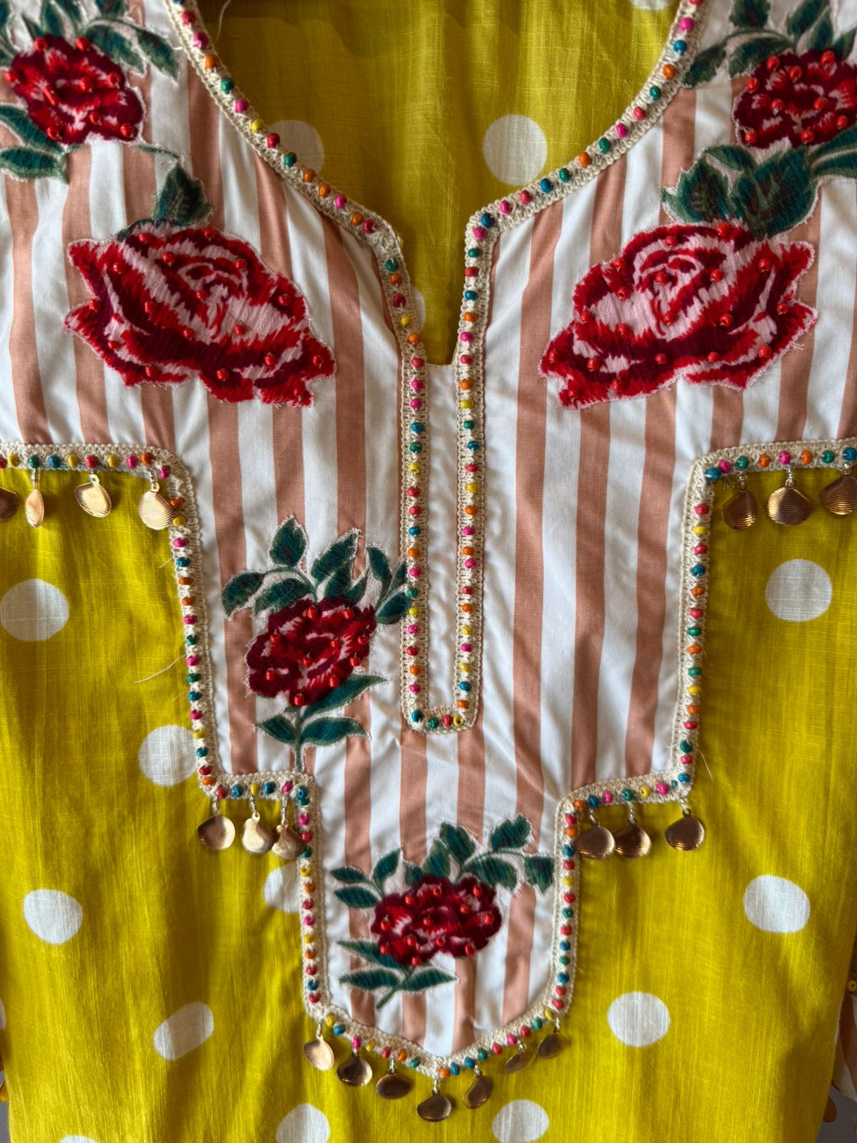 Polka Dots Floral Embroidered Coord set