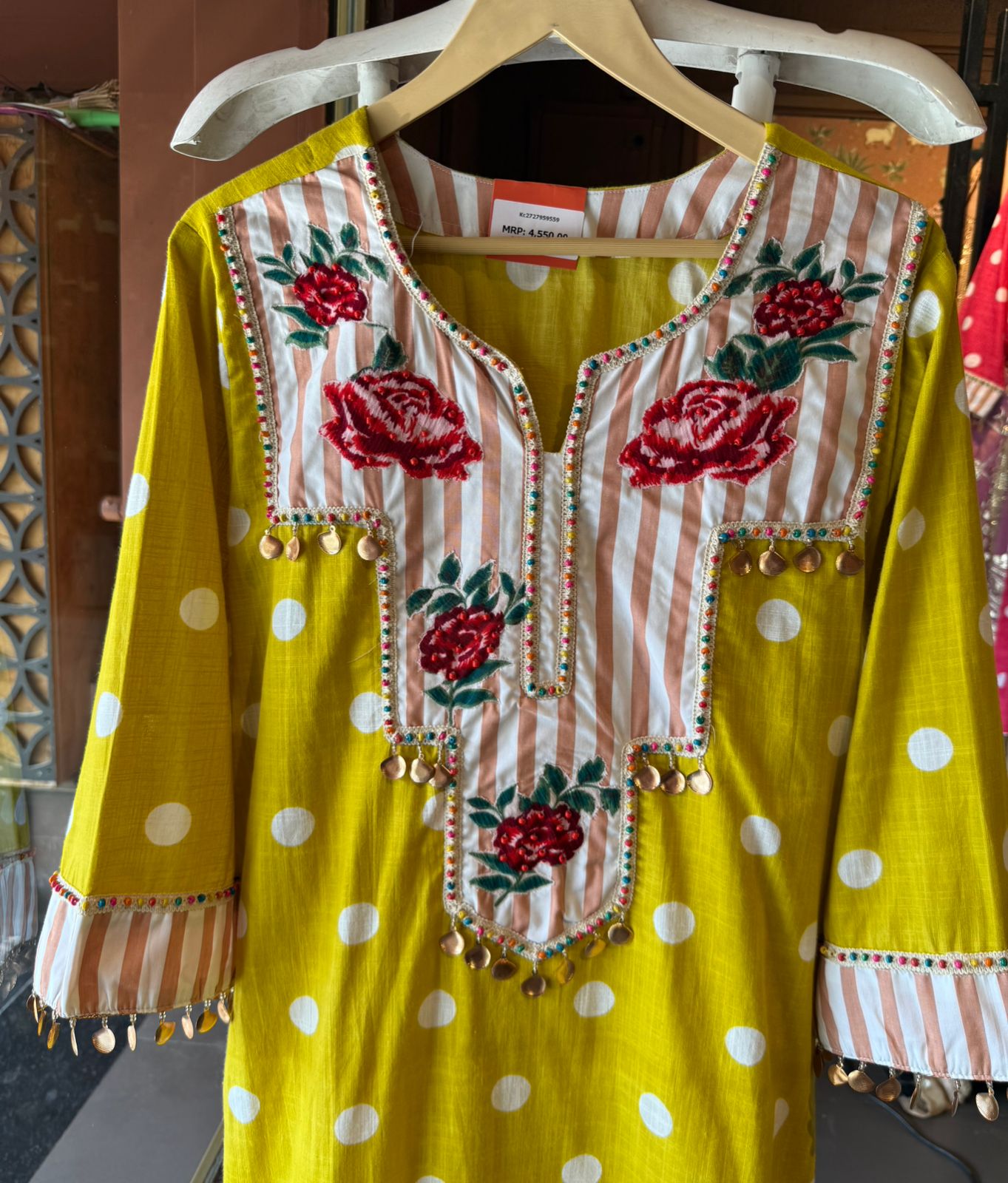 Polka Dots Floral Embroidered Coord set