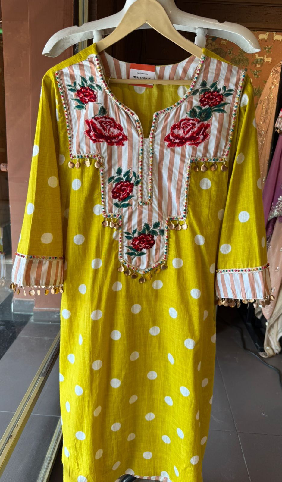 Polka Dots Floral Embroidered Coord set