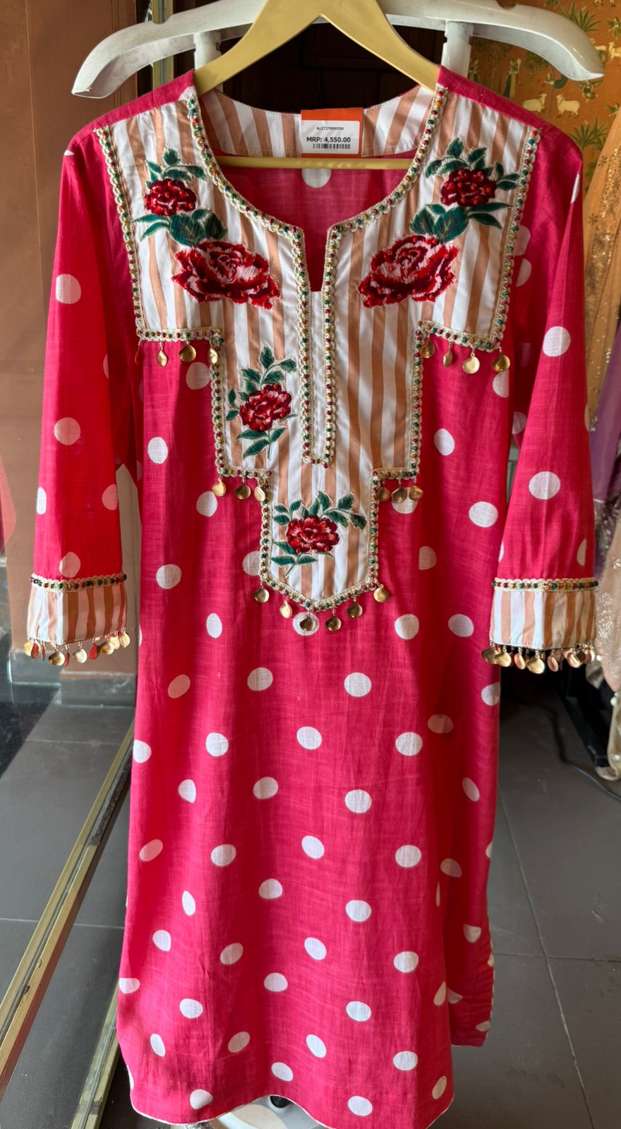 Polka Dots Floral Embroidered Coord set