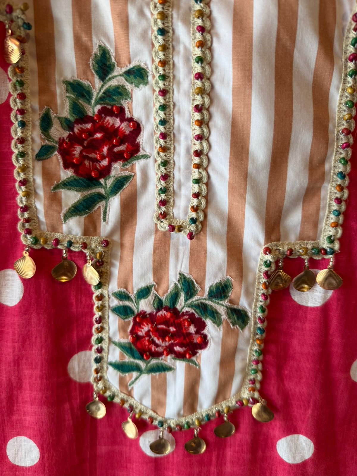 Polka Dots Floral Embroidered Coord set