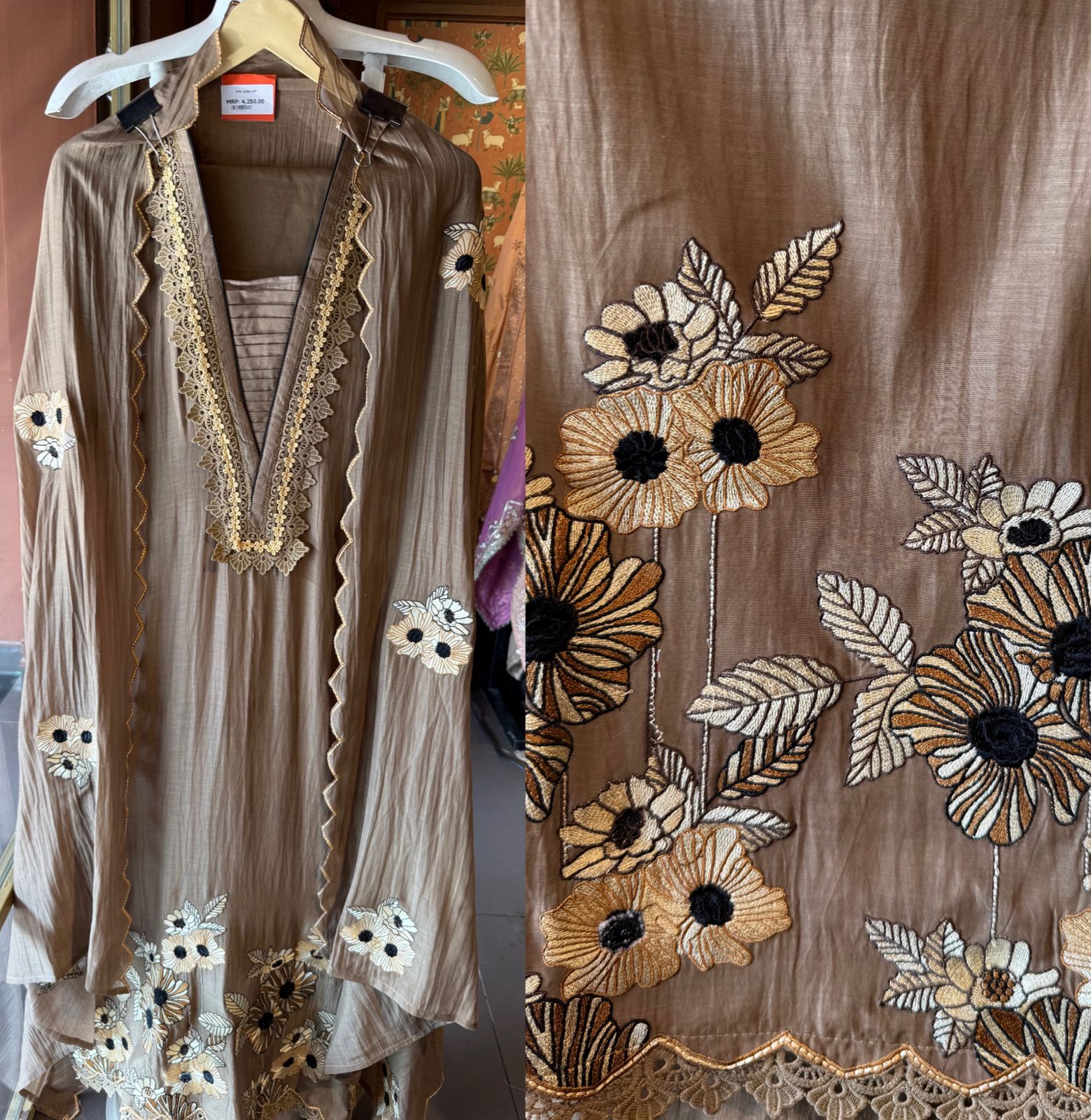 Floral Embroidered Unstitched Suit set