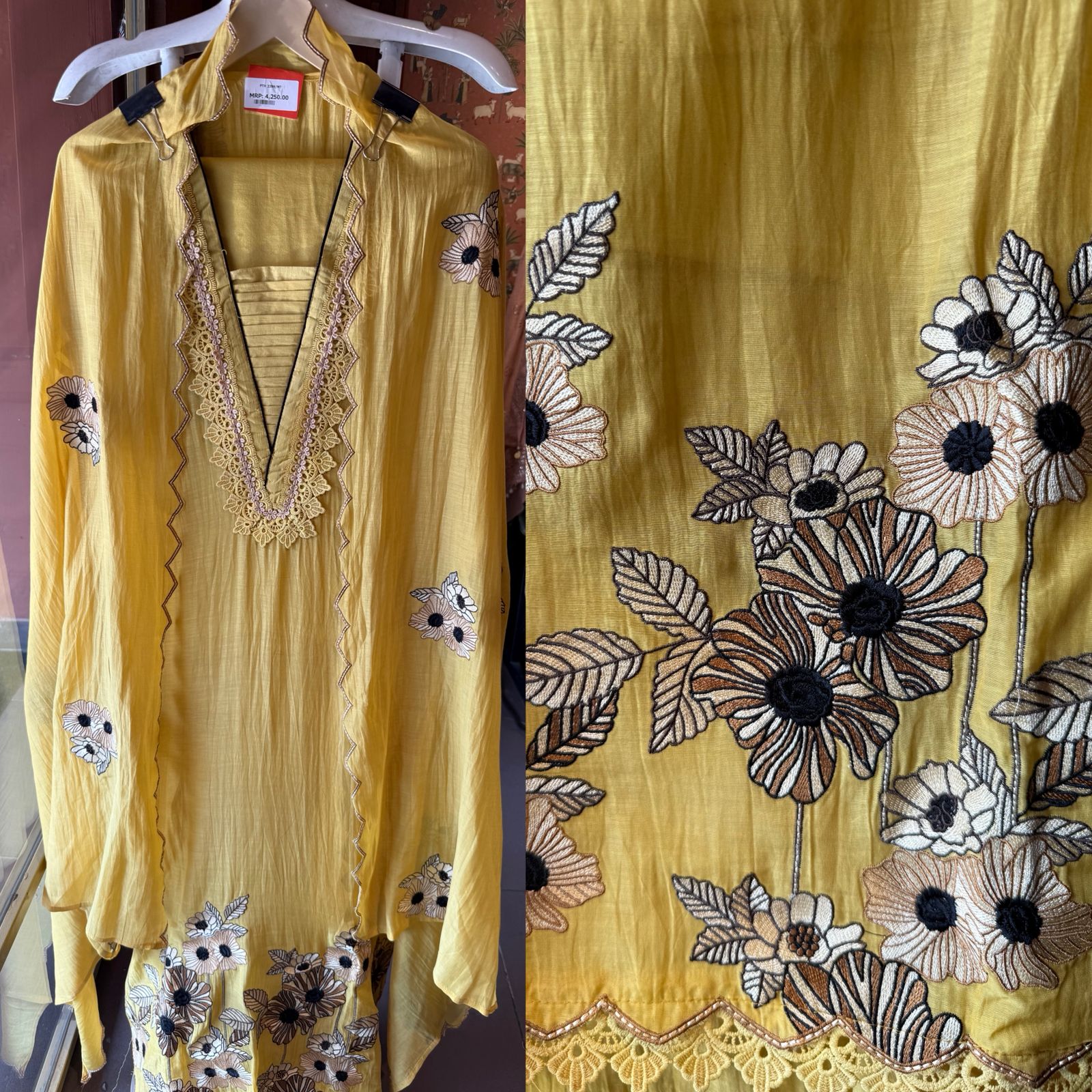 Floral Embroidered Unstitched Suit set