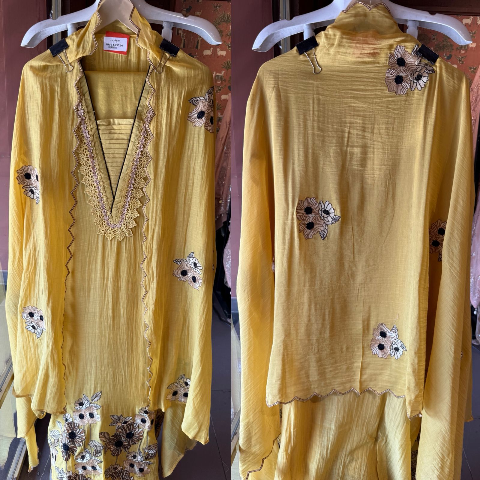 Floral Embroidered Unstitched Suit set