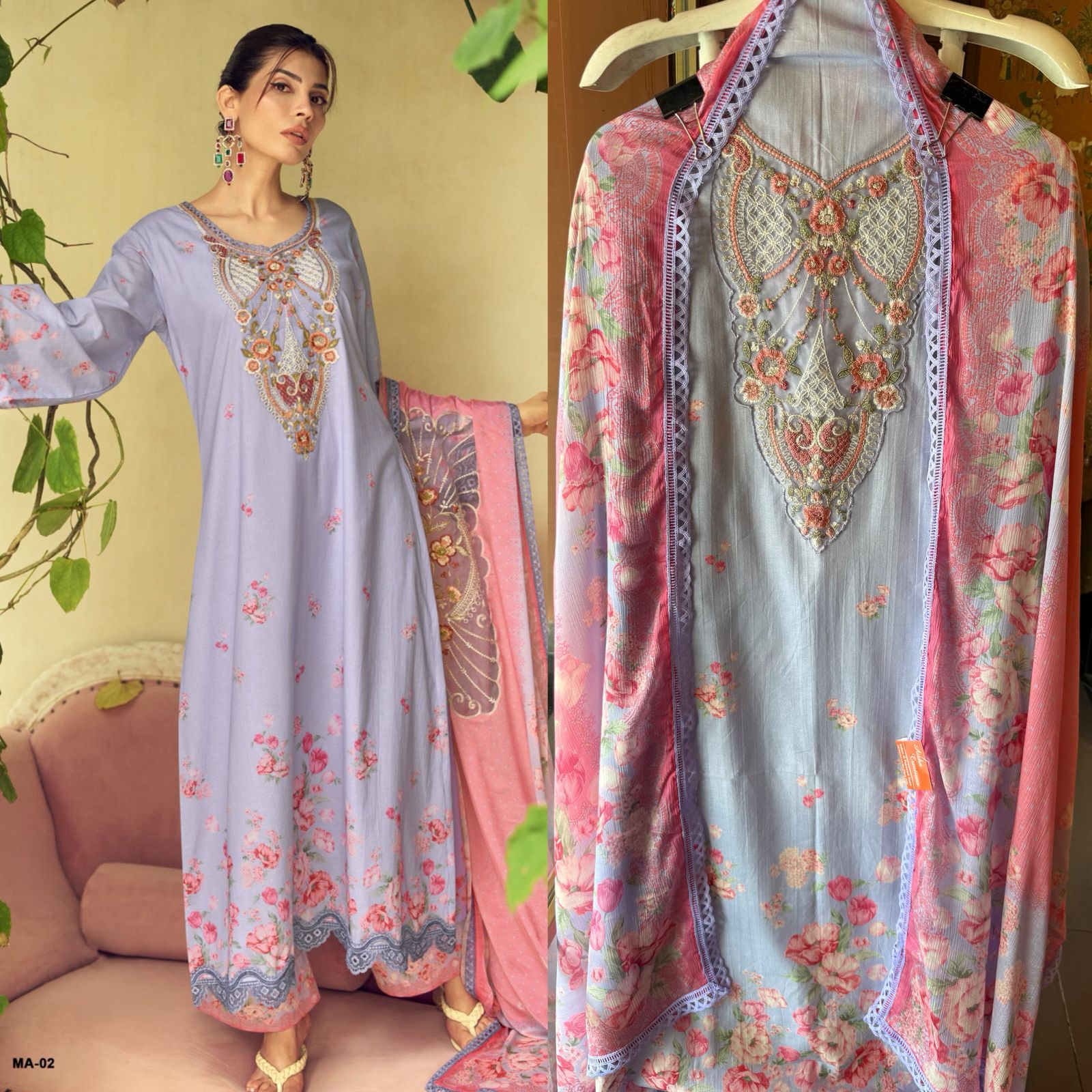 Premium Swiss cotton digitally printed suit