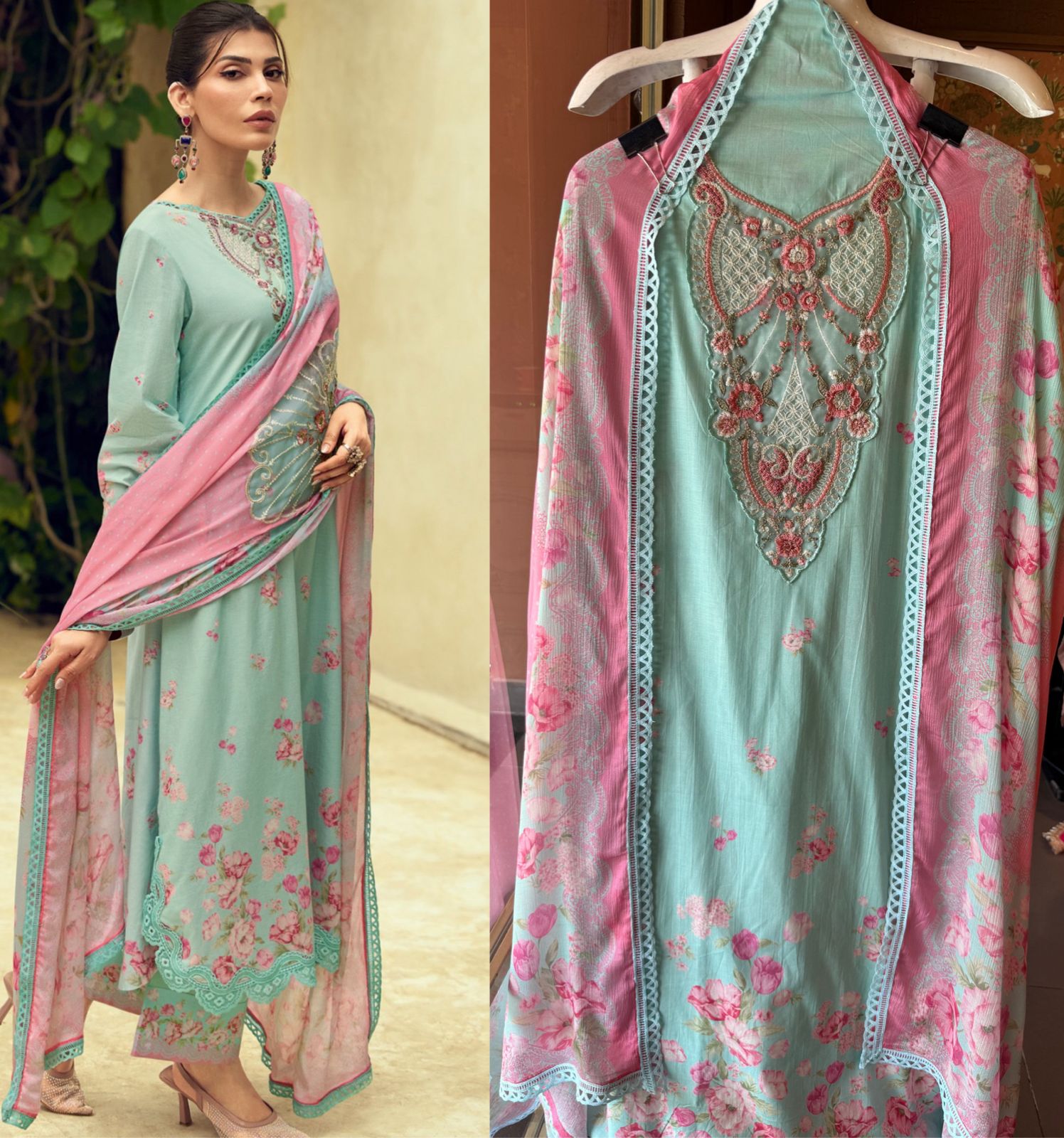 Premium Swiss cotton digitally printed suit
