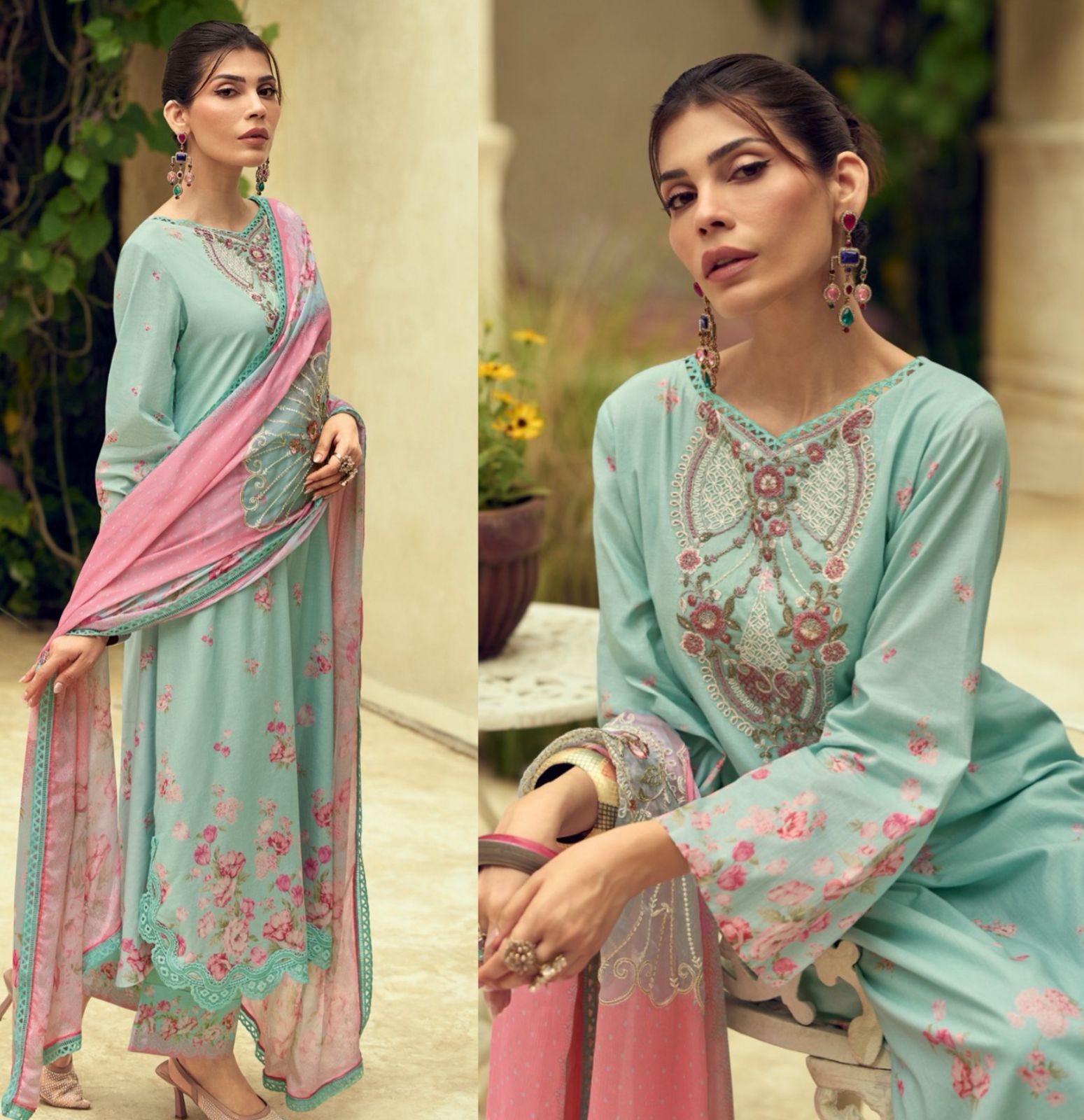 Premium Swiss cotton digitally printed suit