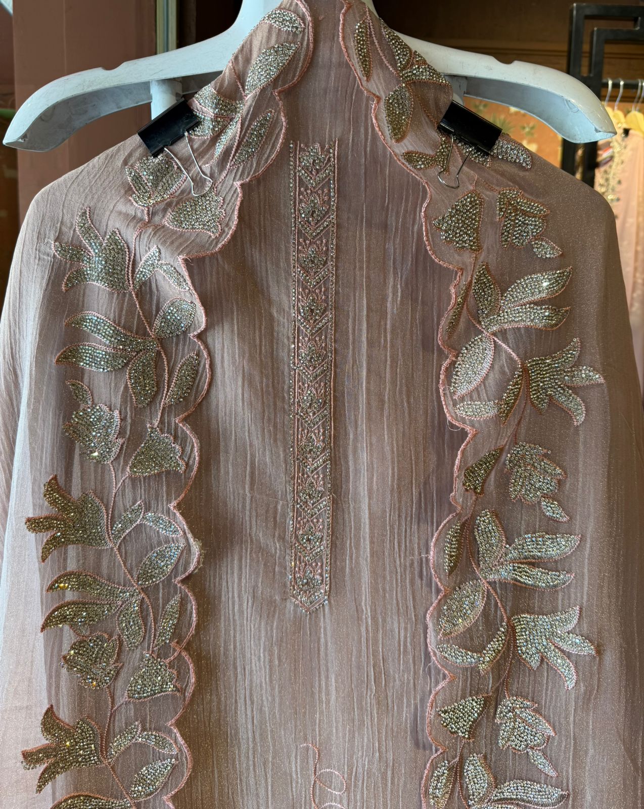 Elegant Crushed tissue unstitched suit