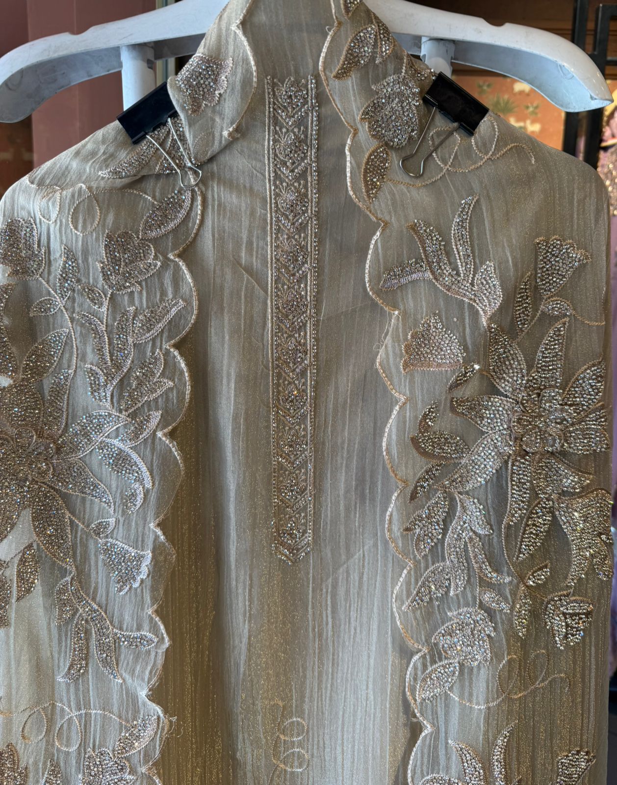 Elegant Crushed tissue unstitched suit