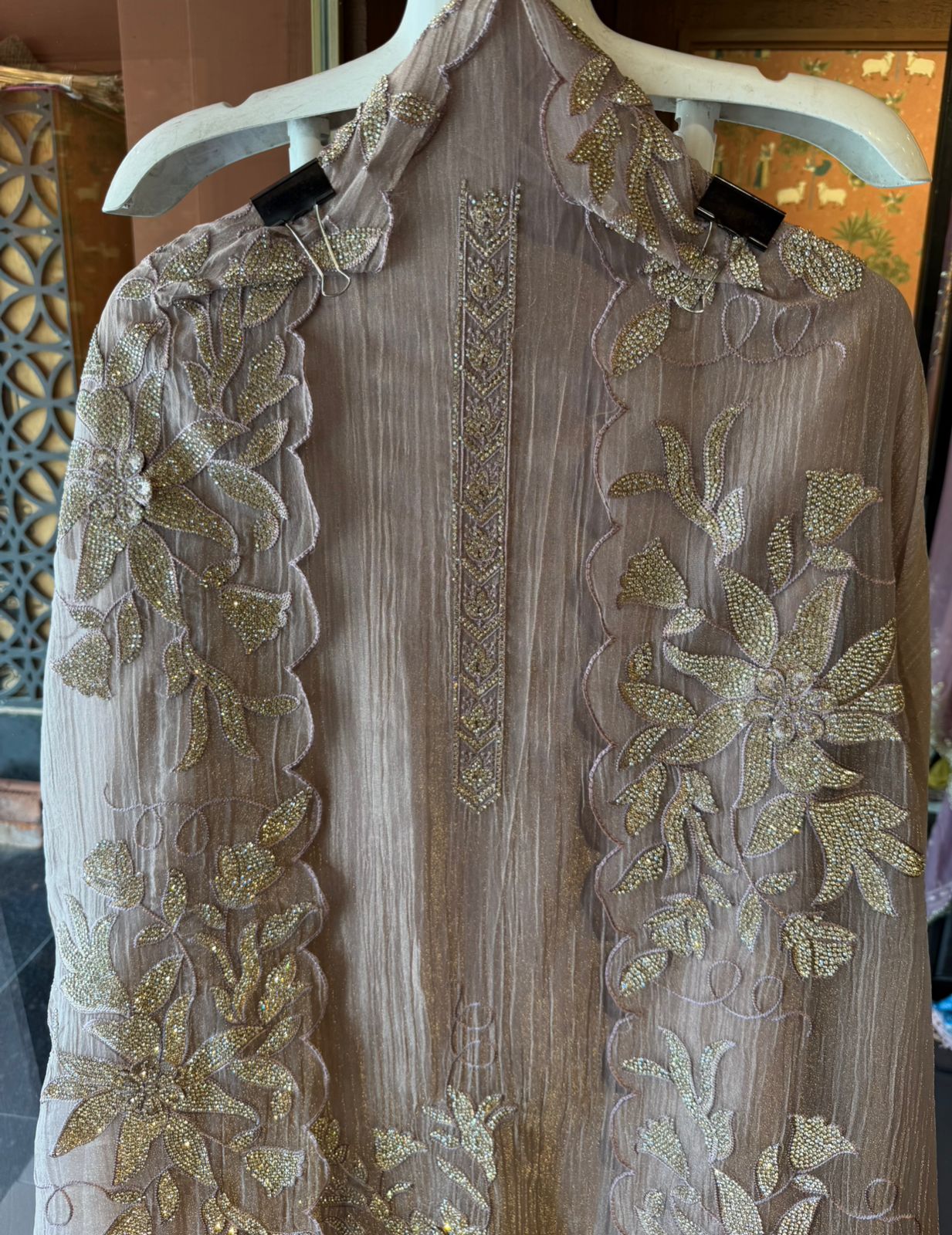 Elegant Crushed tissue unstitched suit