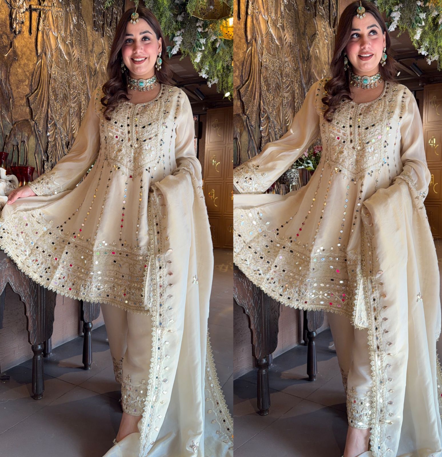 Shimmer Stitched anarkali set