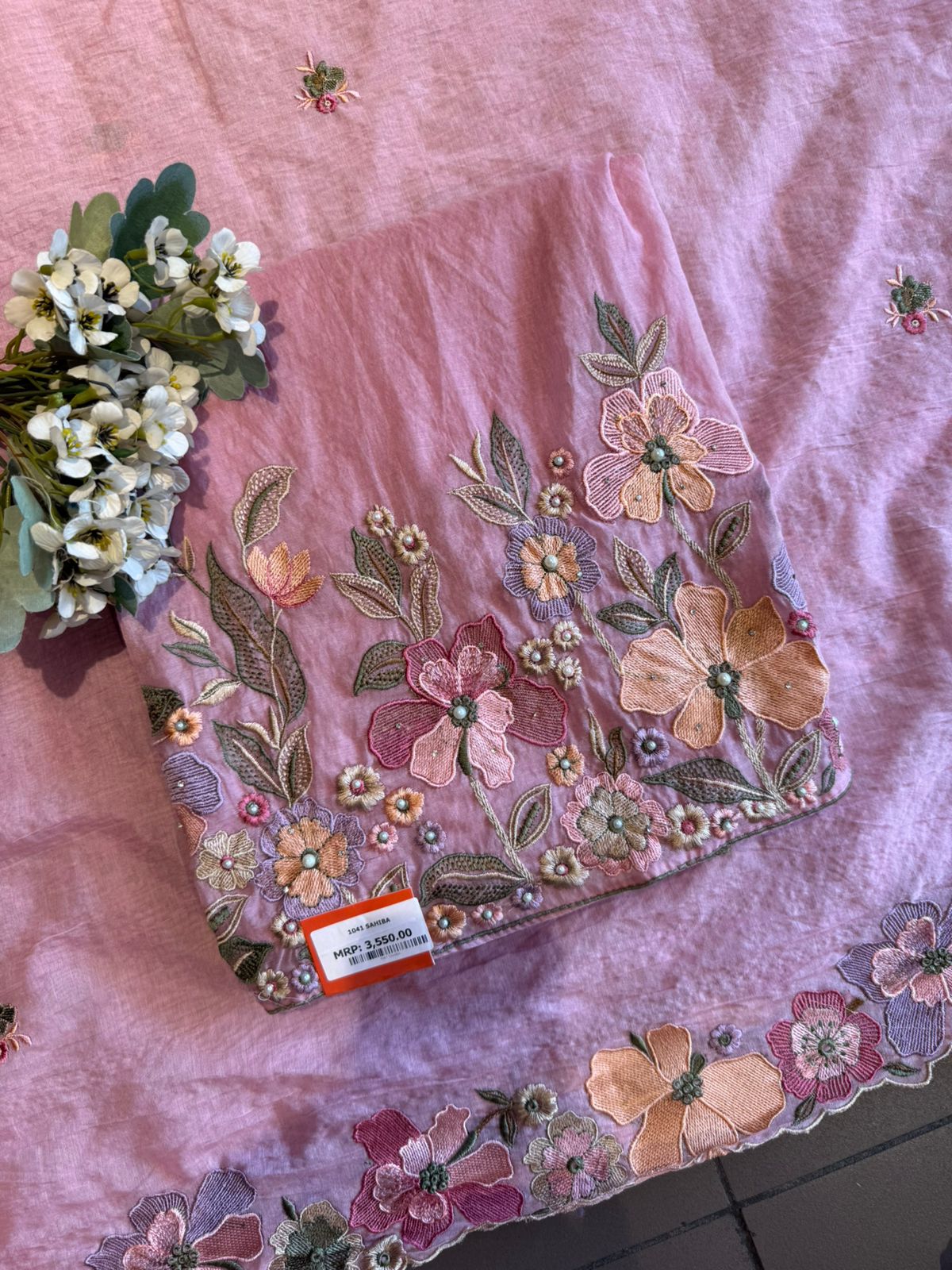 Mul cotton with slight mixed with chanderi Unstitched suit