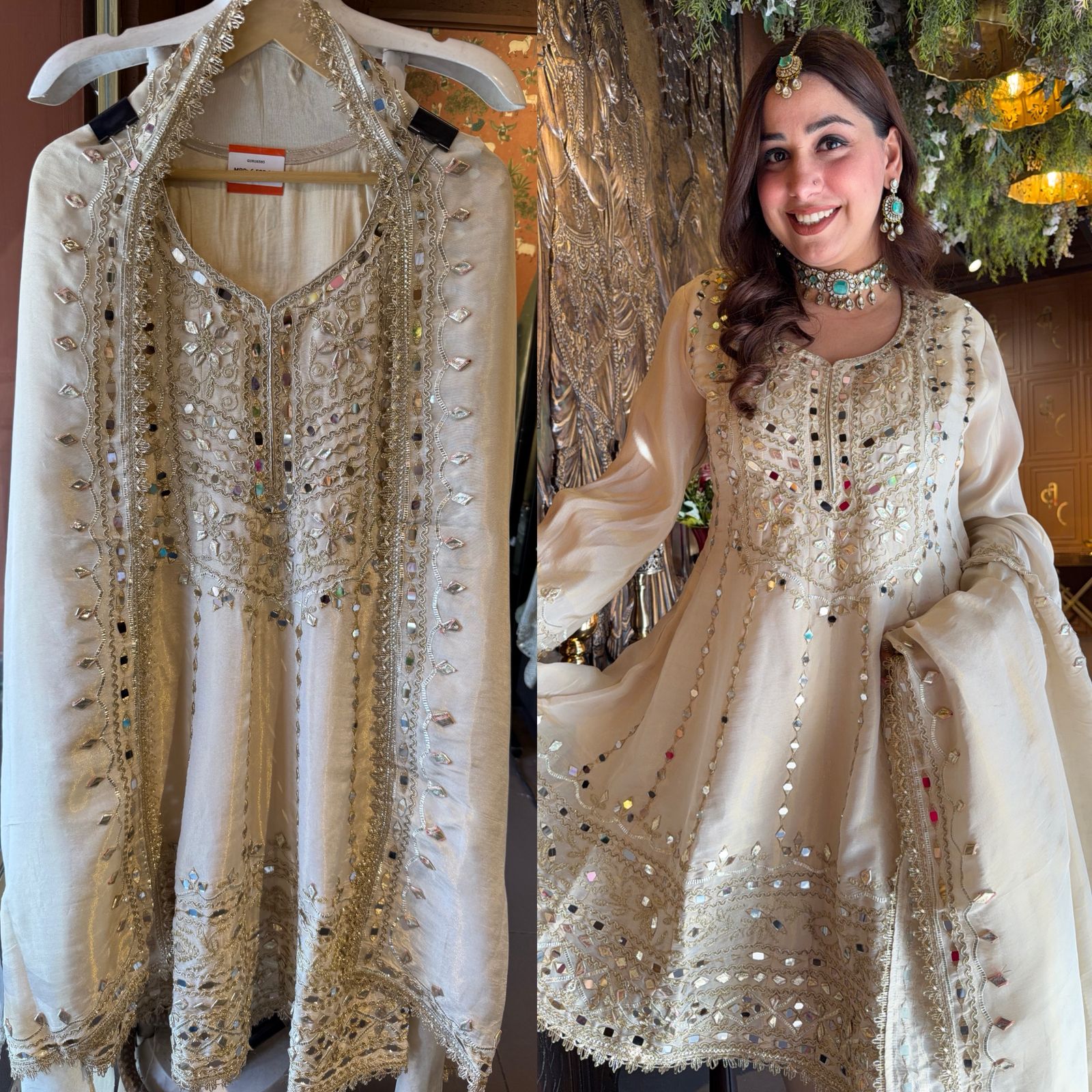 Shimmer Stitched anarkali set