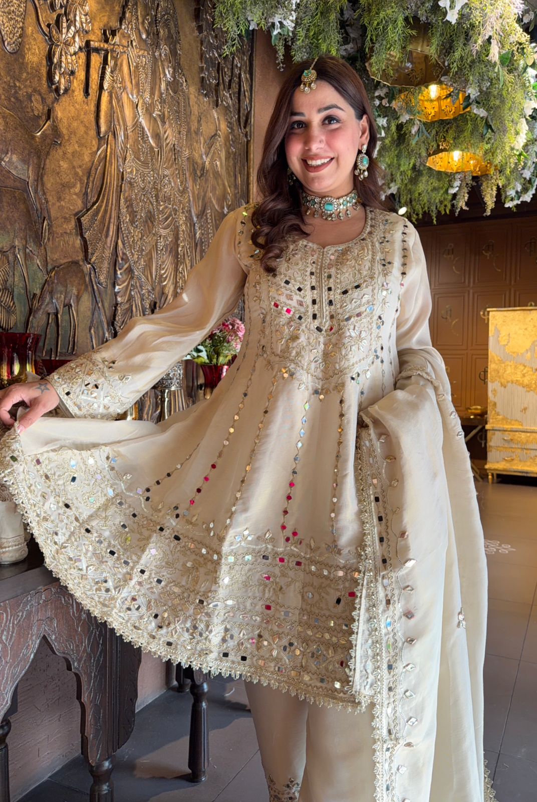 Shimmer Stitched anarkali set