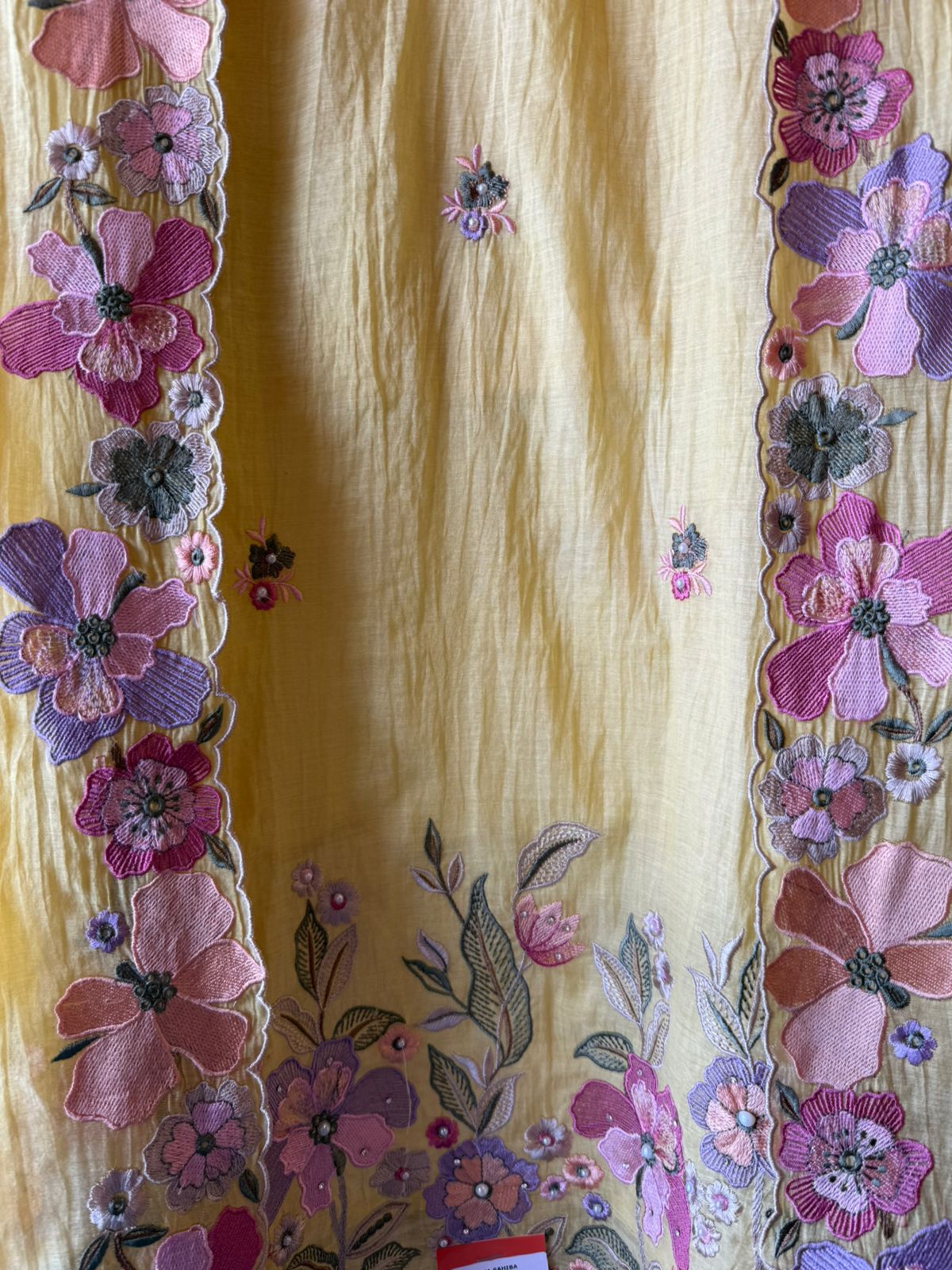 Mul cotton with slight mixed with chanderi Unstitched suit