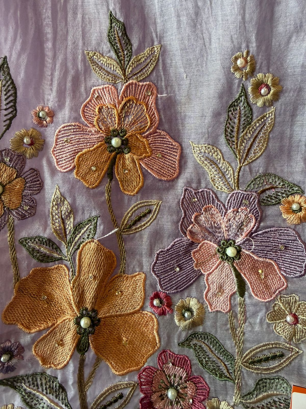 Mul cotton with slight mixed with chanderi Unstitched suit