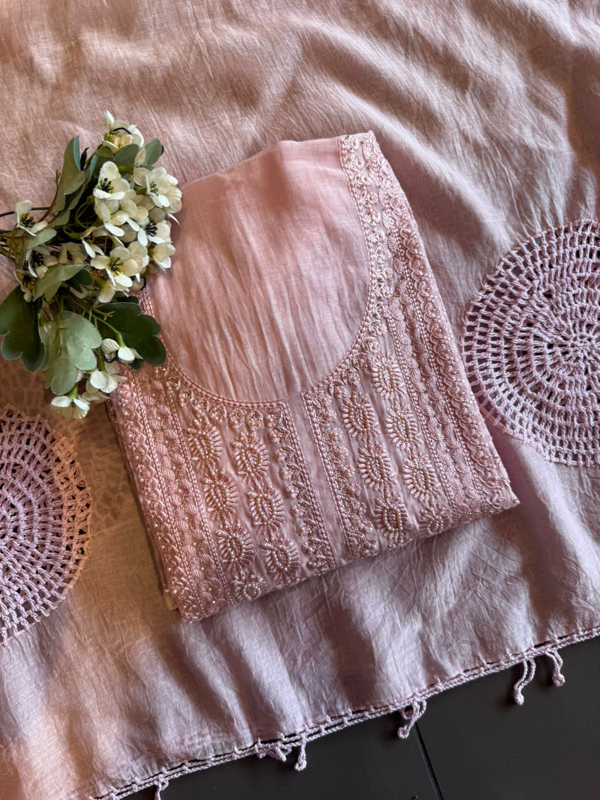 CHIKANKARI HAND EMBROIDERED SUIT